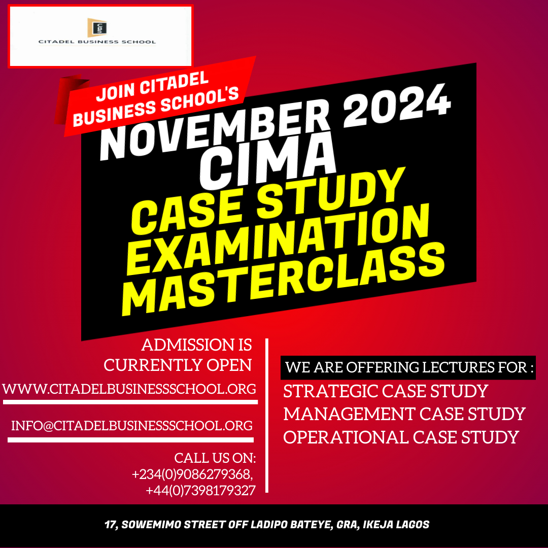 CIMA CASE STUDY EXAMINATION NOVEMBER 2024