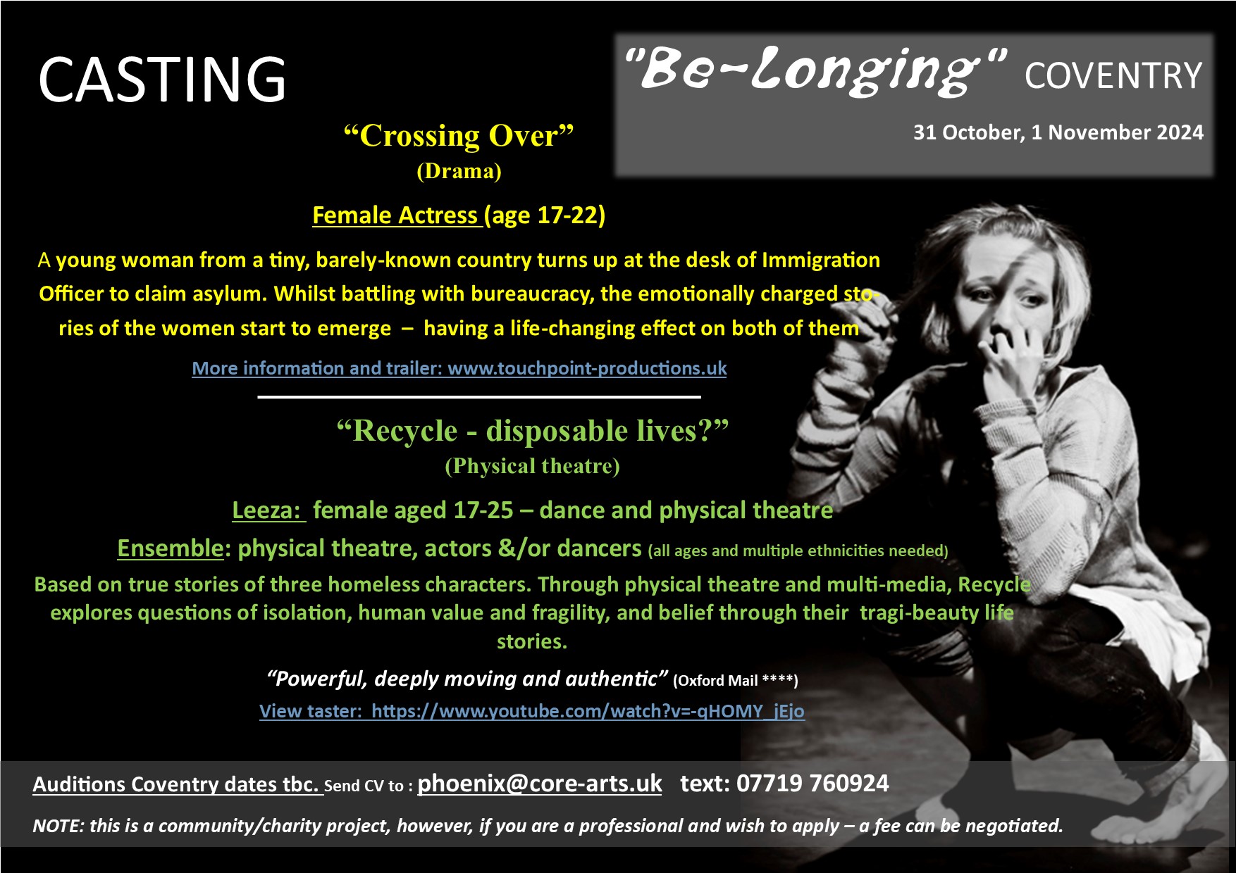 Casting Workshop for Actors and Physical theatre artists Coventry, 17 August