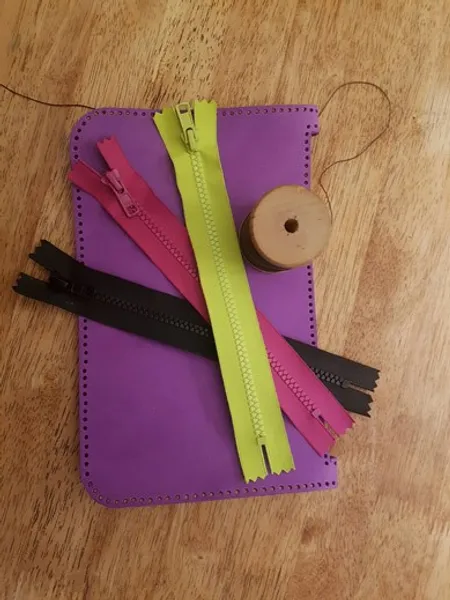 DIY Leather zip pouch kit to make at home