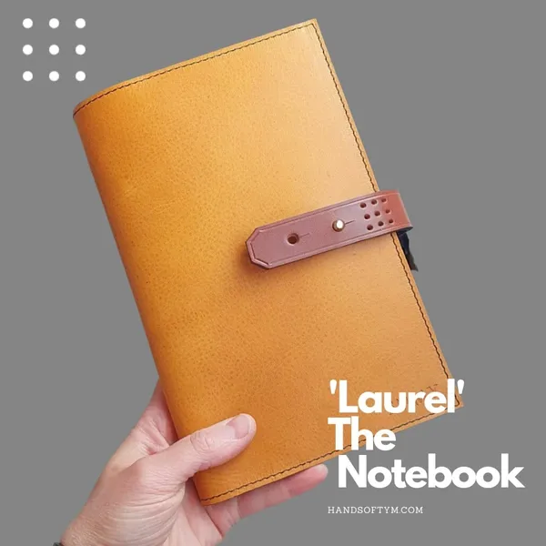 'Laurel' The Bespoke Handmade Luxury Leather Notebook / Diary Slim A6 pocket size