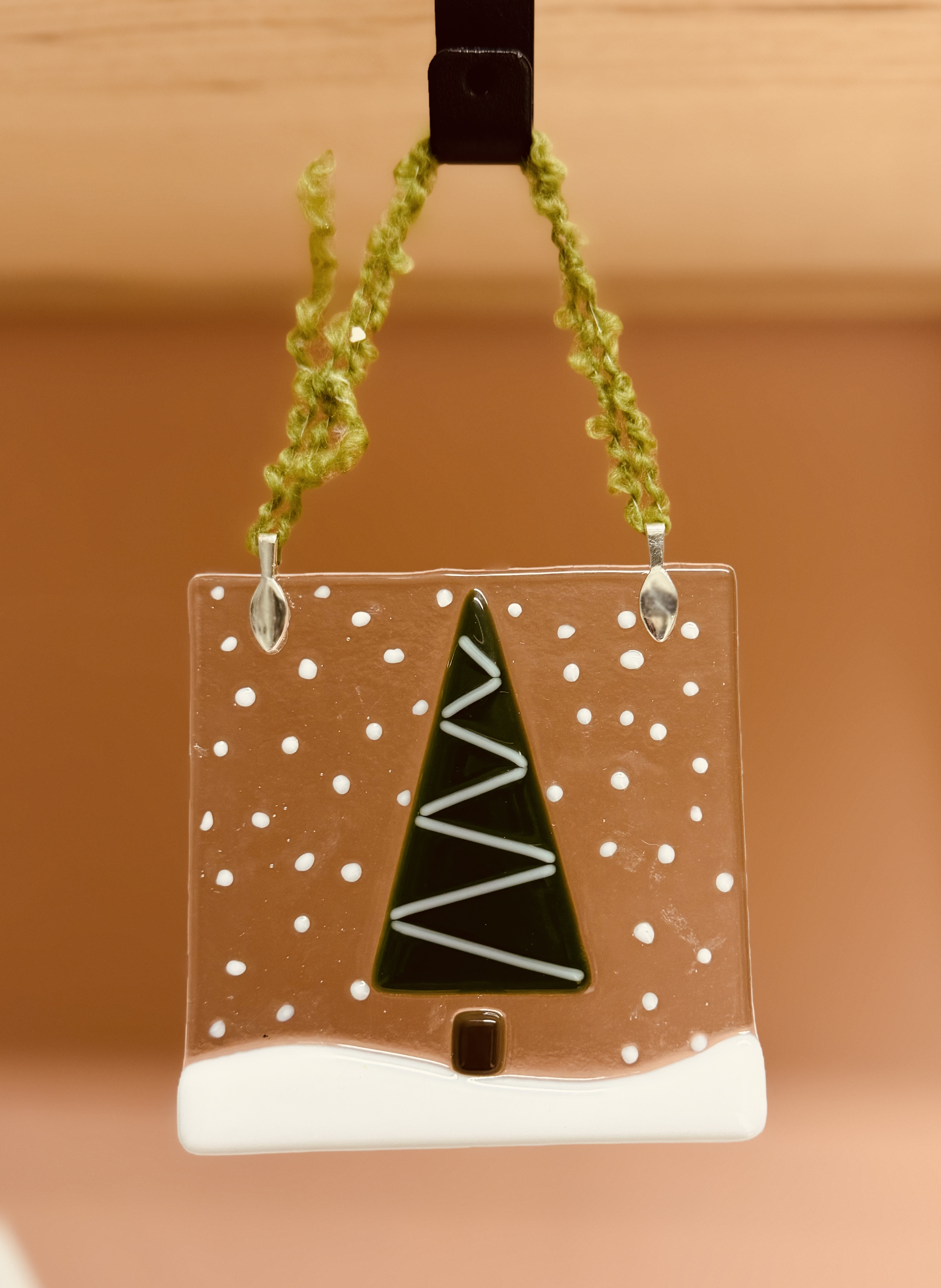 Beginners glass fusing - Christmas snowy scene - choice of hanging or standing pieces