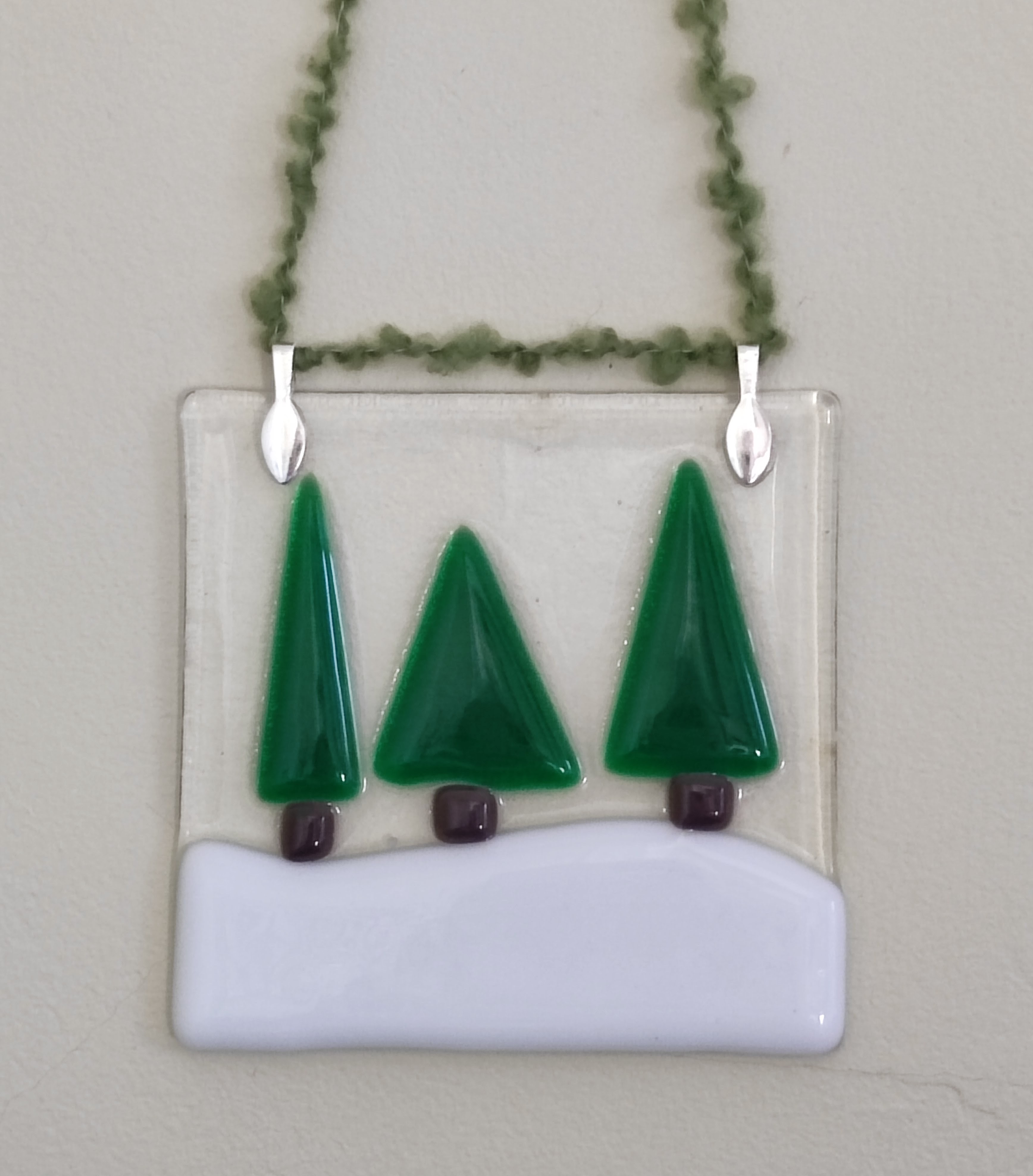 Beginners glass fusing - Christmas snowy scene - choice of hanging or standing pieces