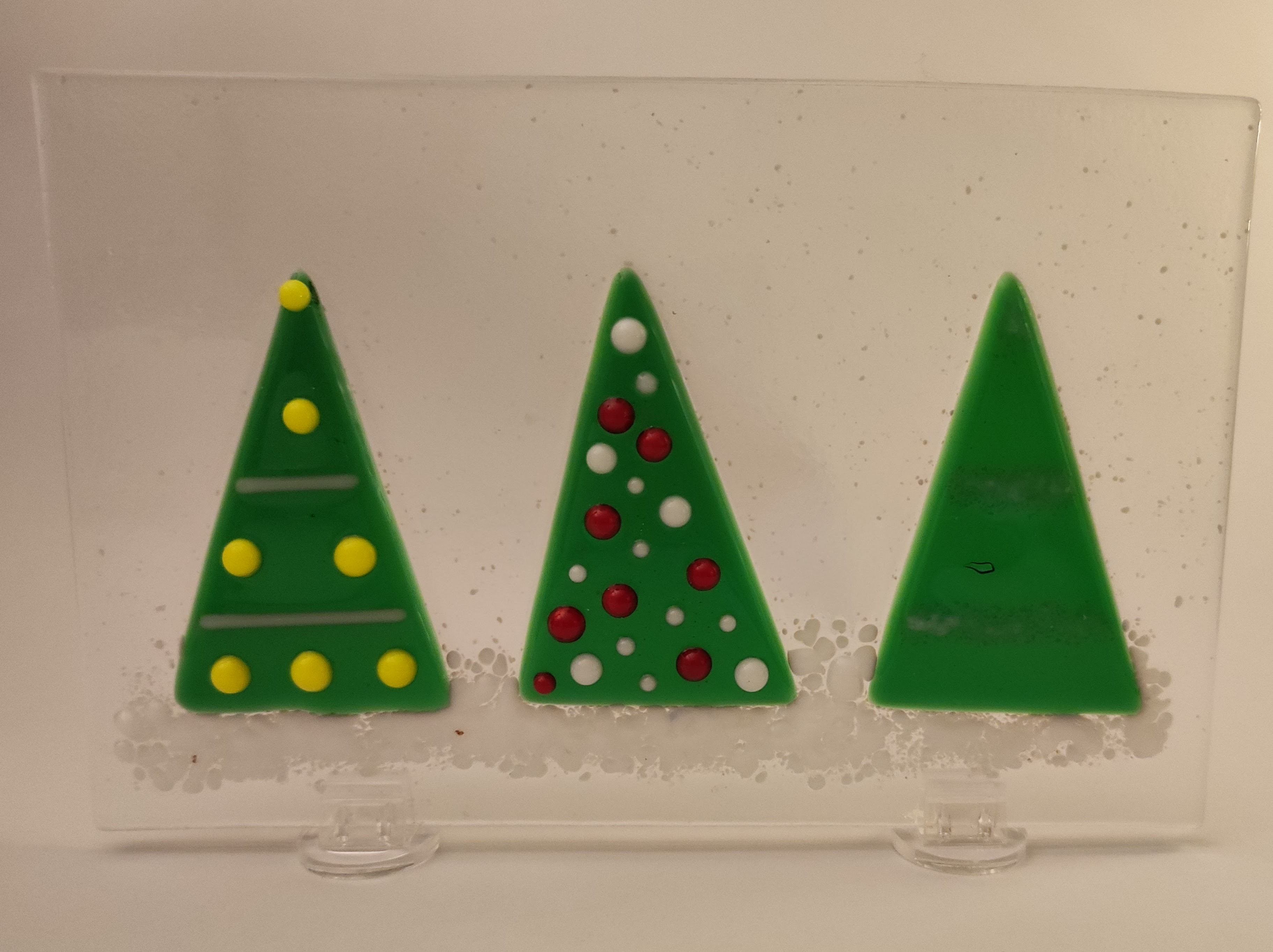 Beginners glass fusing - Christmas snowy scene - choice of hanging or standing pieces