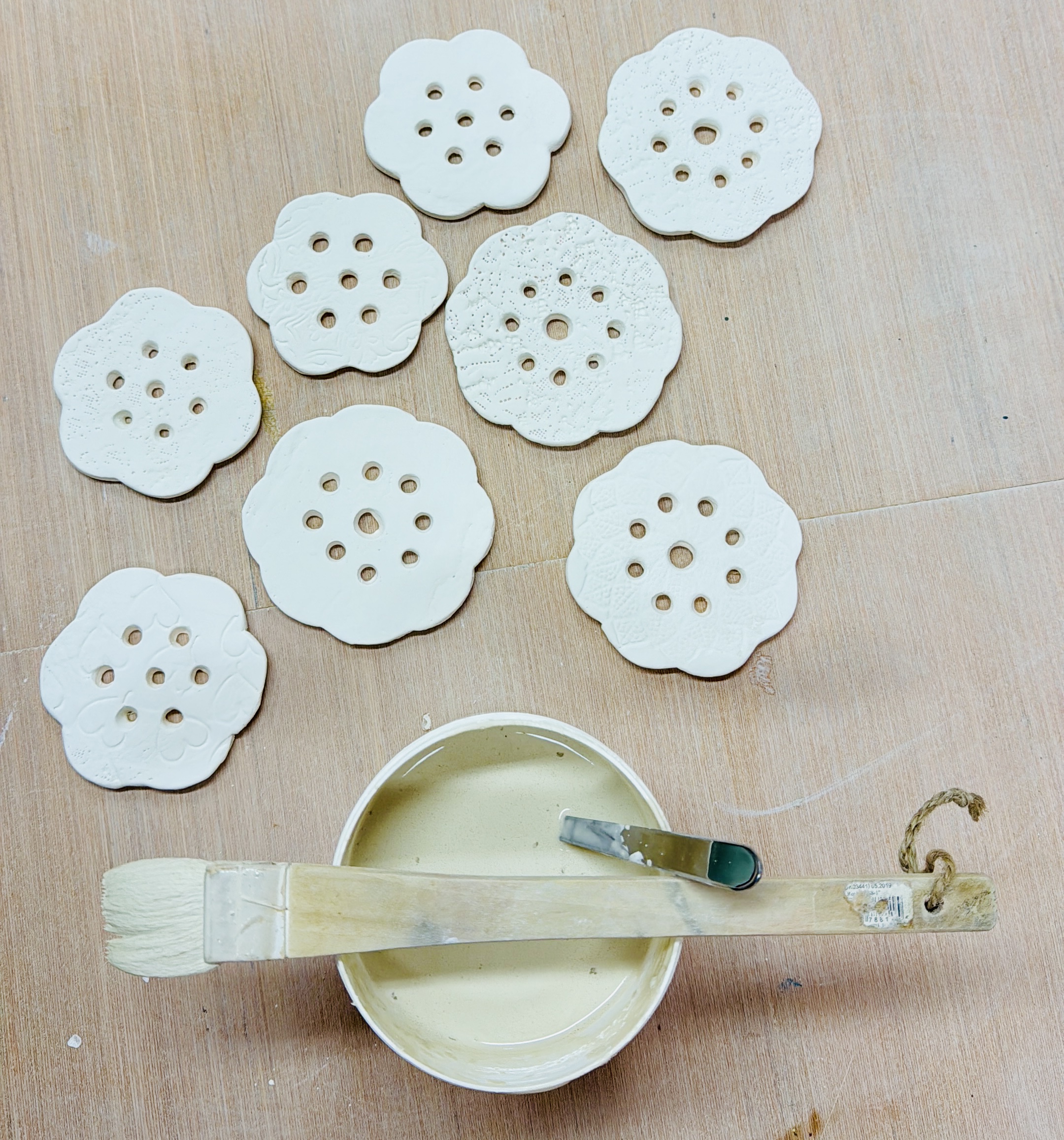 Mother’s Day pottery workshops  - pretty porcelain flower frogs