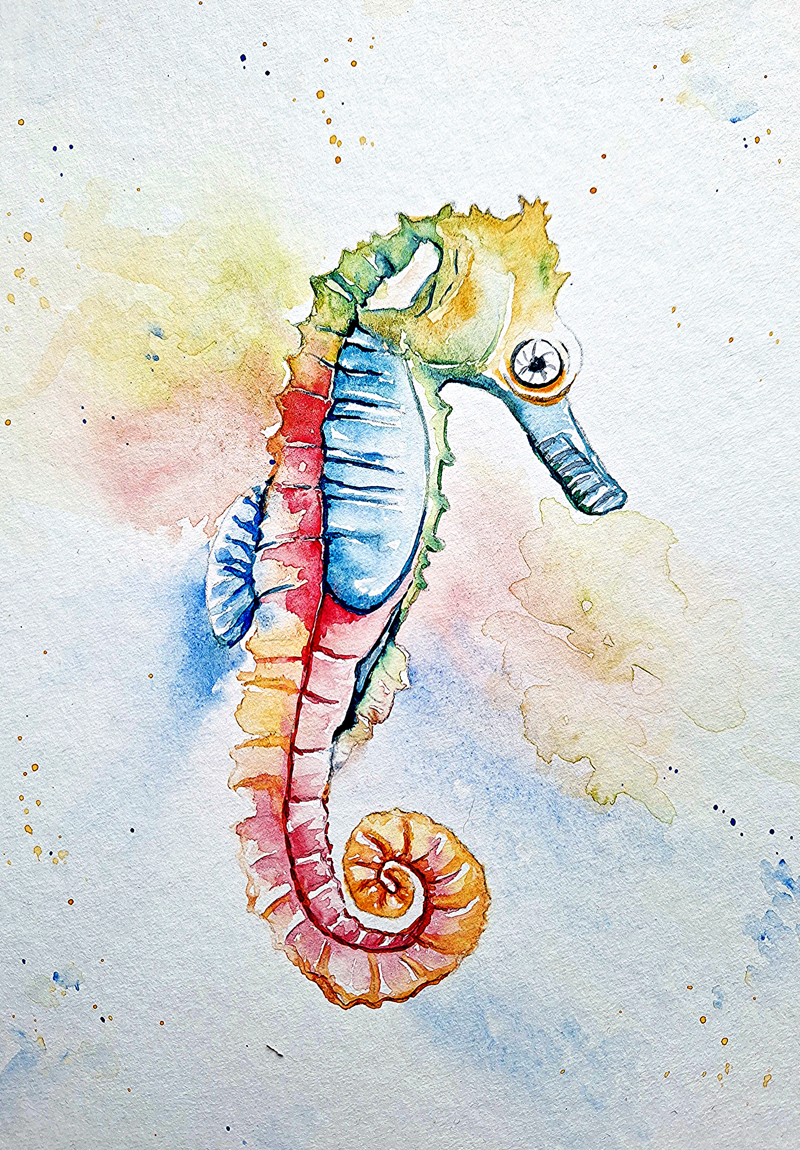 Watercolour painting workshop - Seahorses. With Helen of Even Dawn Arts. Suitable for abilities including beginners. 