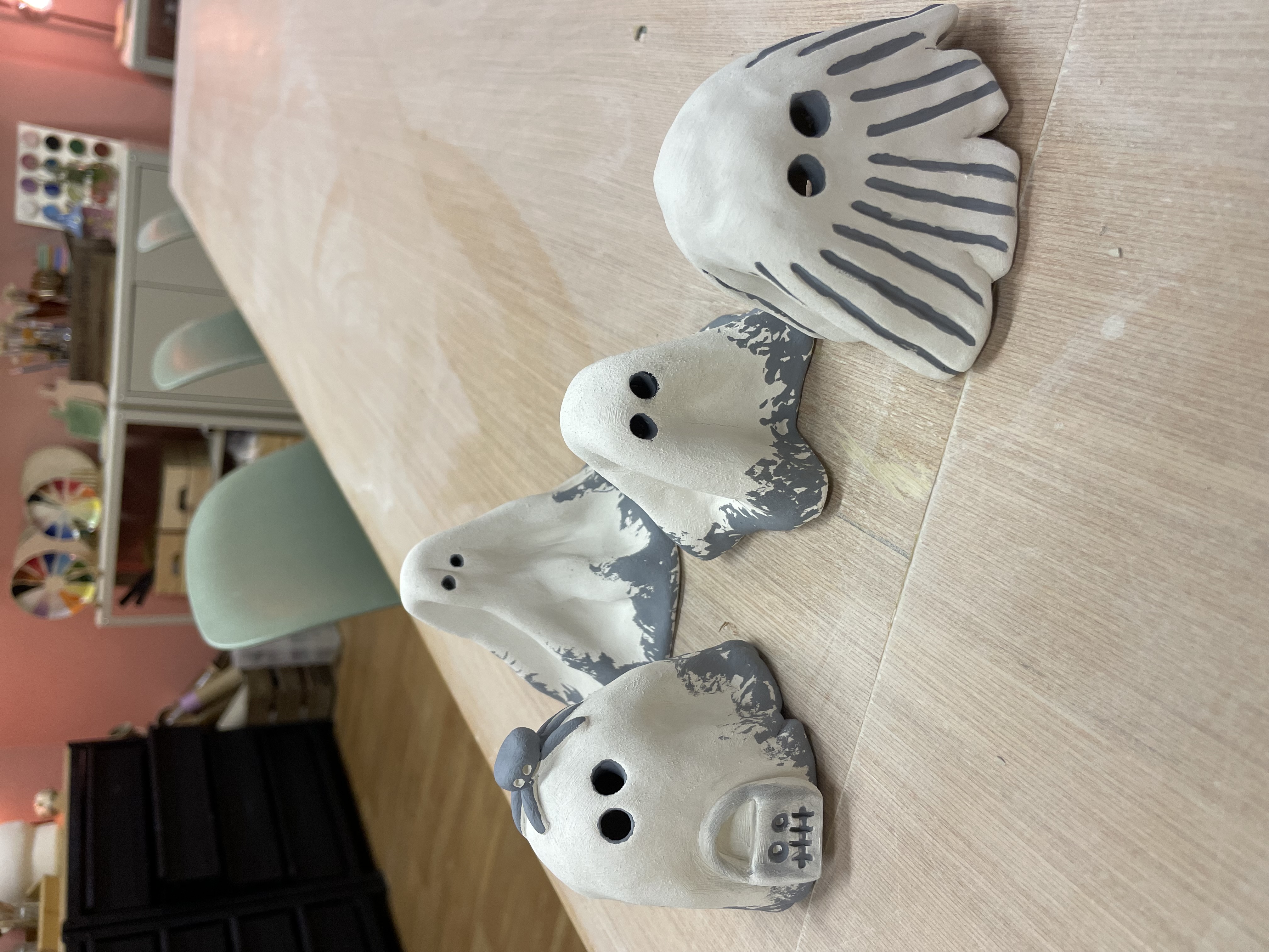 Pottery Family of Ghosts 
