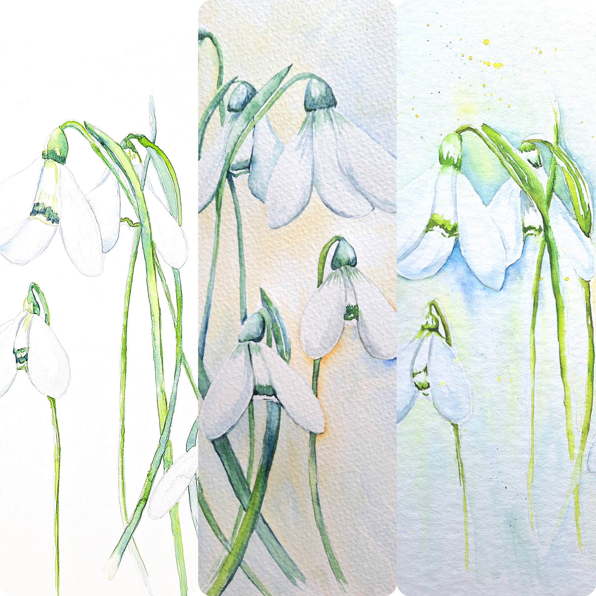 Watercolour snowdrops workshop - with Helen of Evendawn Arts