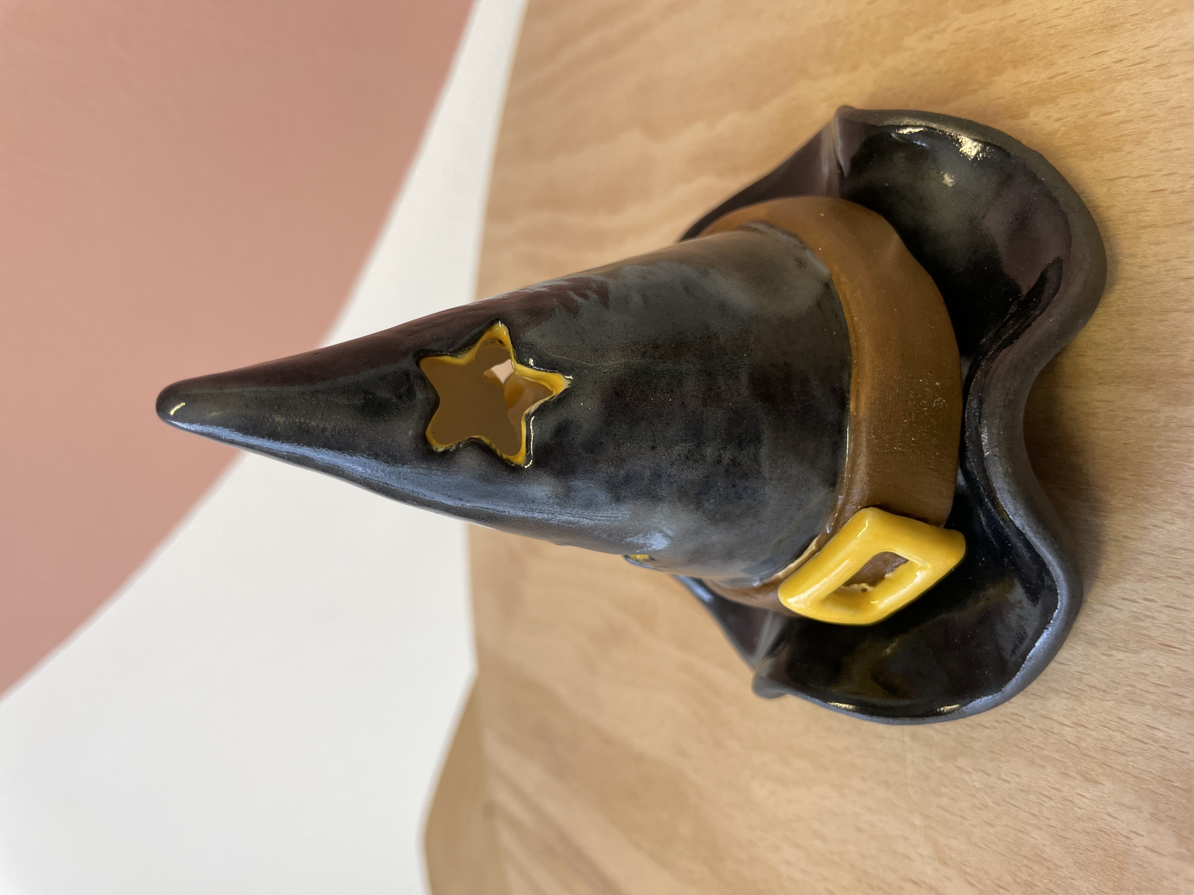 Pottery Witches Hat Tealight Holder