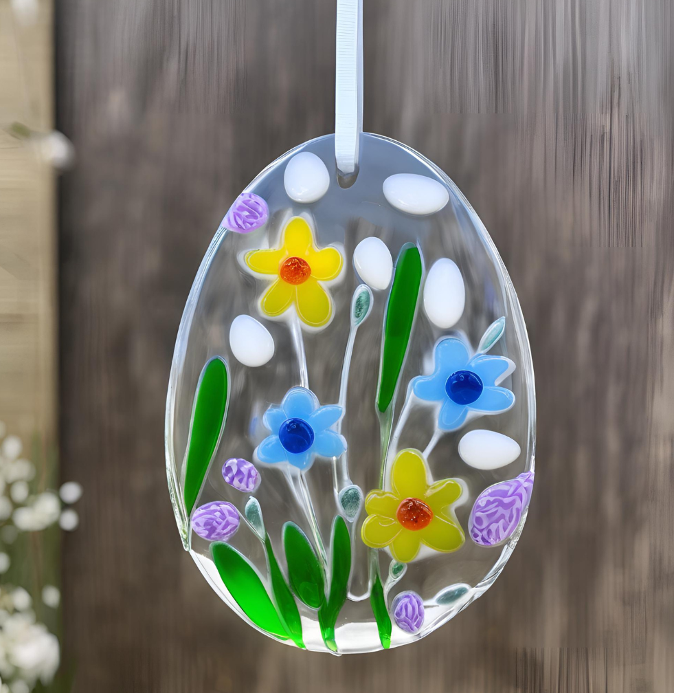 Hanging Fused Glass eggs - glass fusing suitable for all levels including beginners 