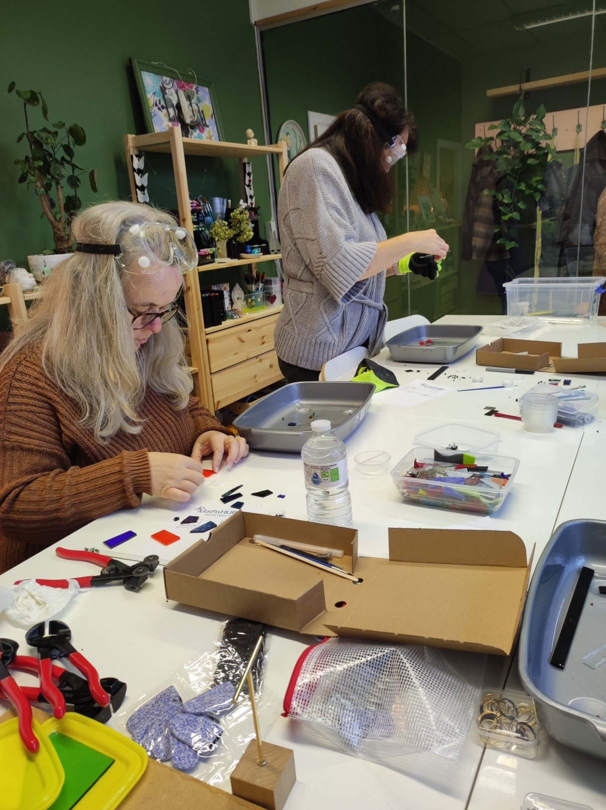 Beginners glass fusing - Christmas snowy scene - choice of hanging or standing pieces