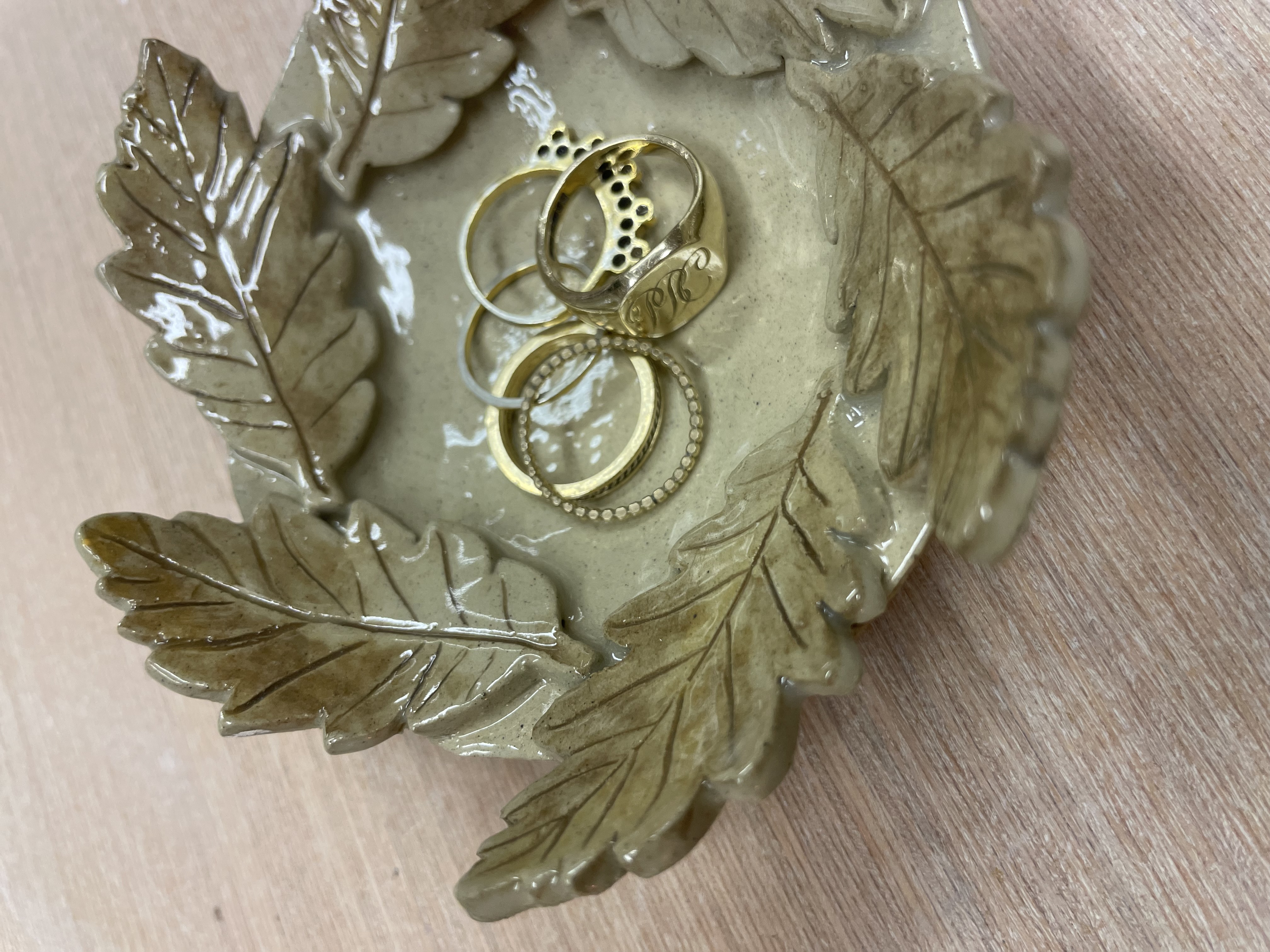 Pottery Autumn Leaf Dishes 