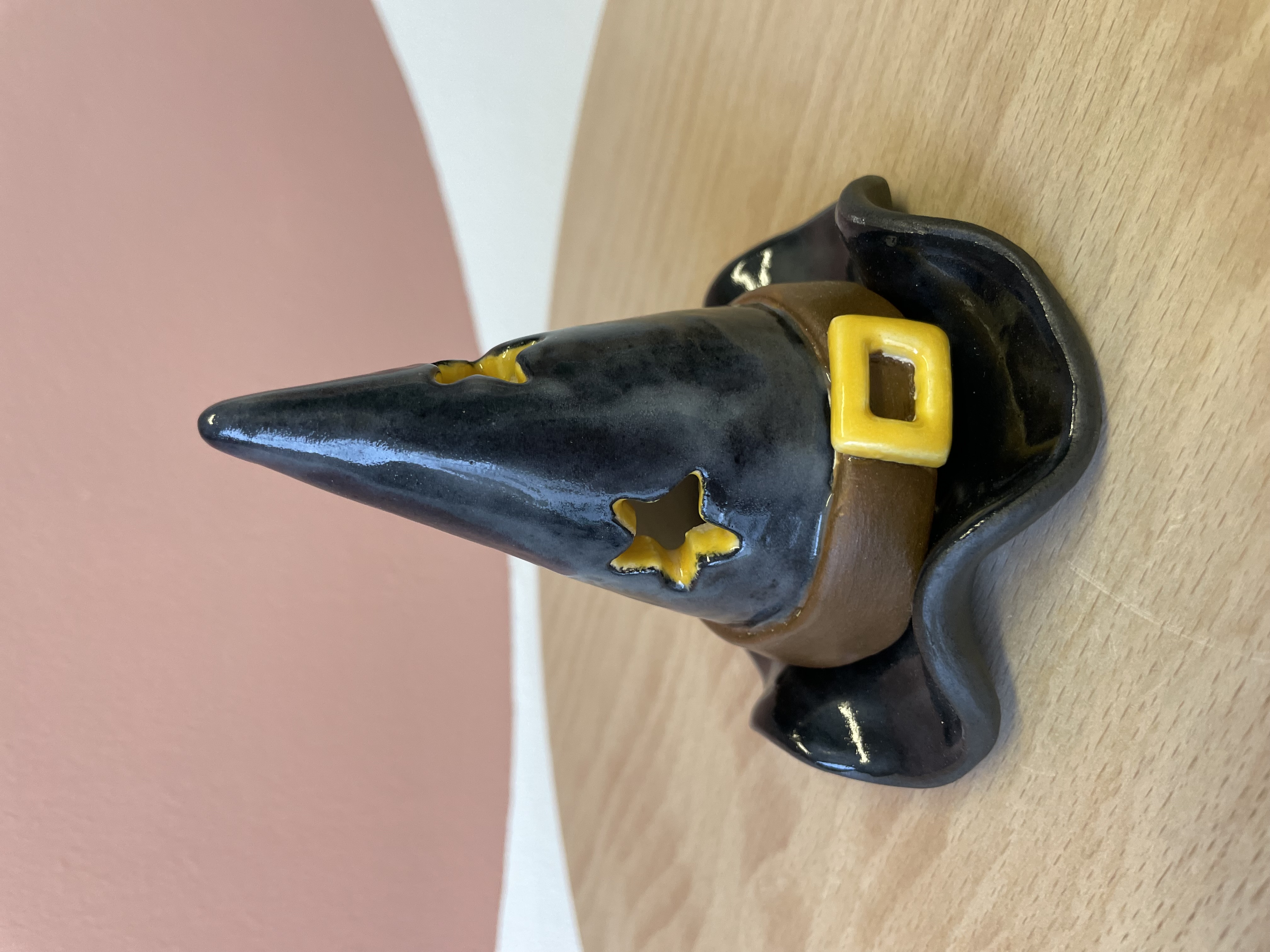 Pottery Witches Hat Tealight Holder