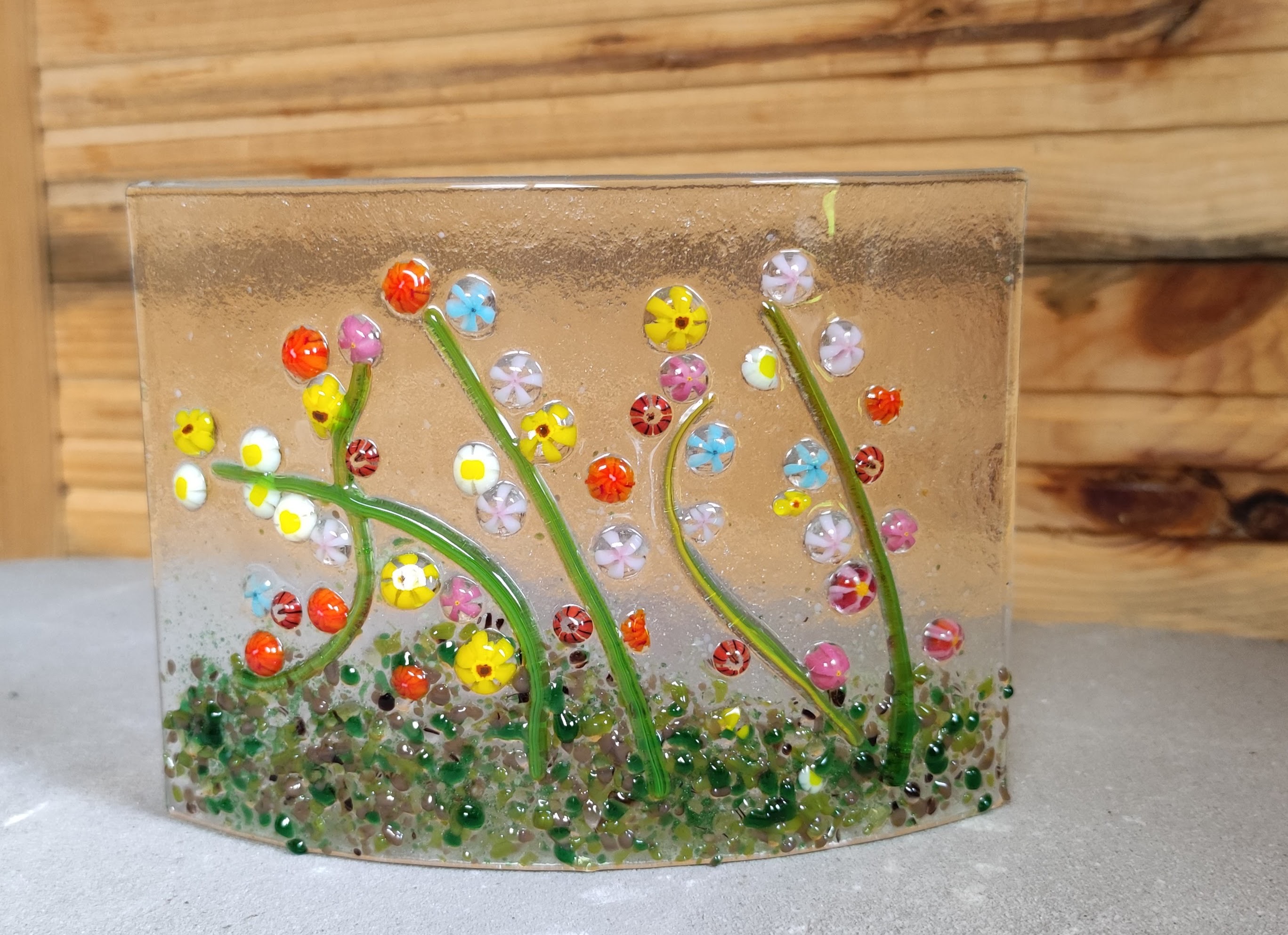  Floral Curve Display ,Glass Fusing workshop