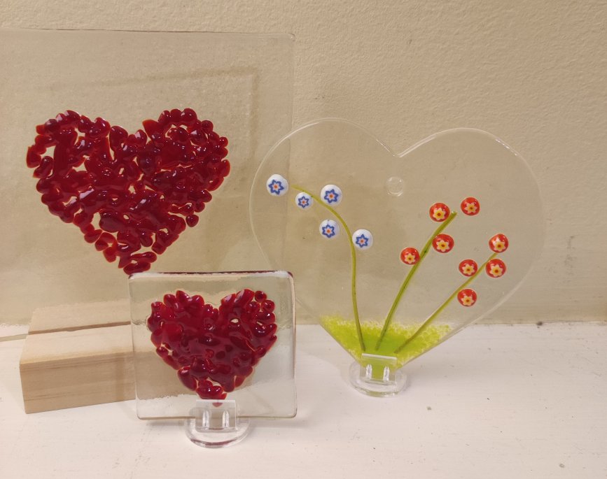 Glass Fusing - Valentines hearts Workshop- suitable for all levels including beginners