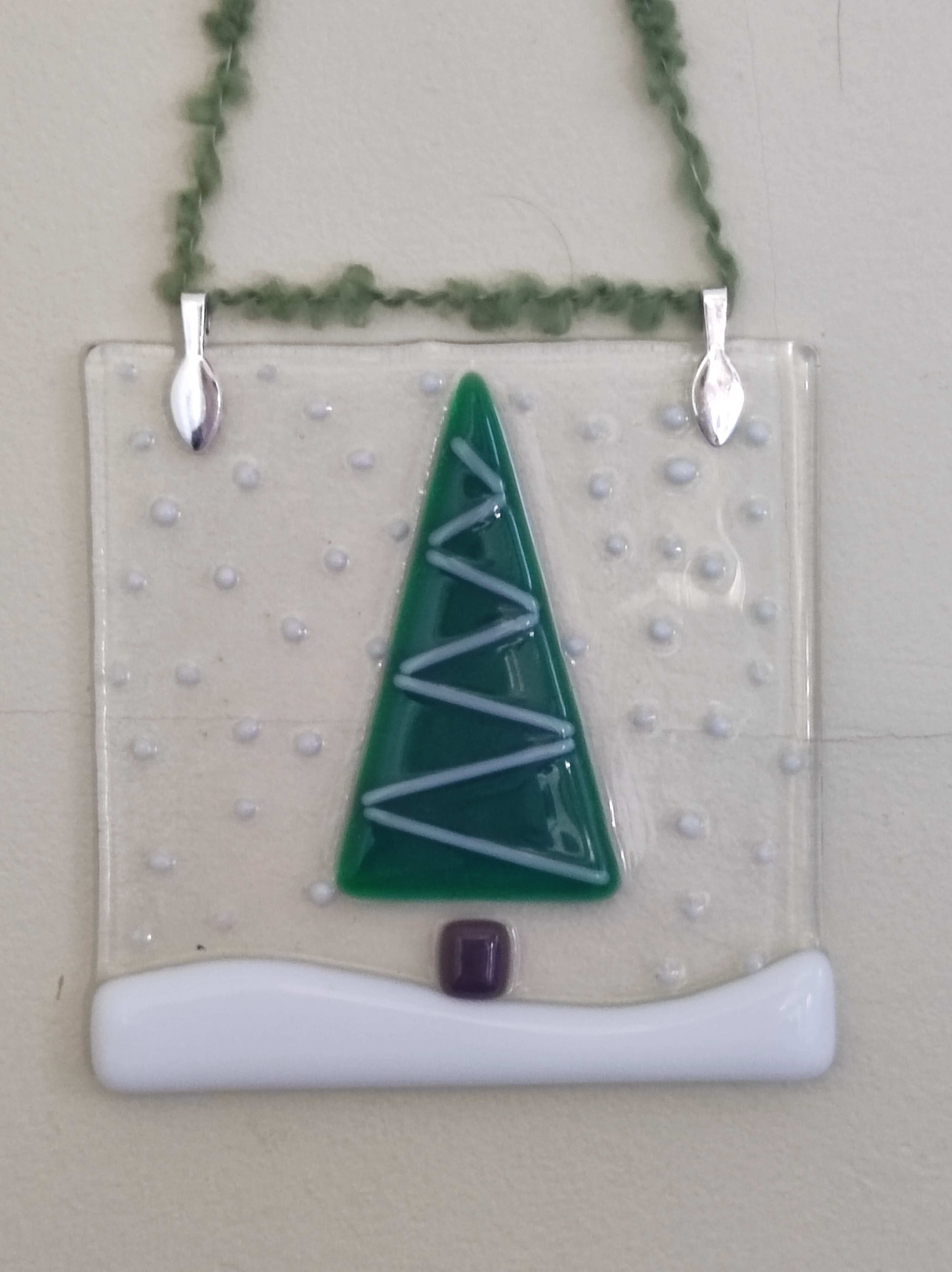 Beginners glass fusing - Christmas snowy scene - choice of hanging or standing pieces