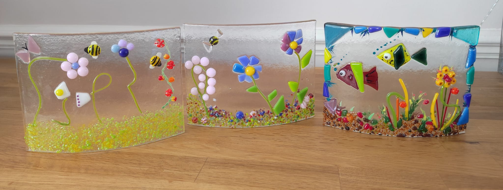  Floral Curve Display ,Glass Fusing workshop
