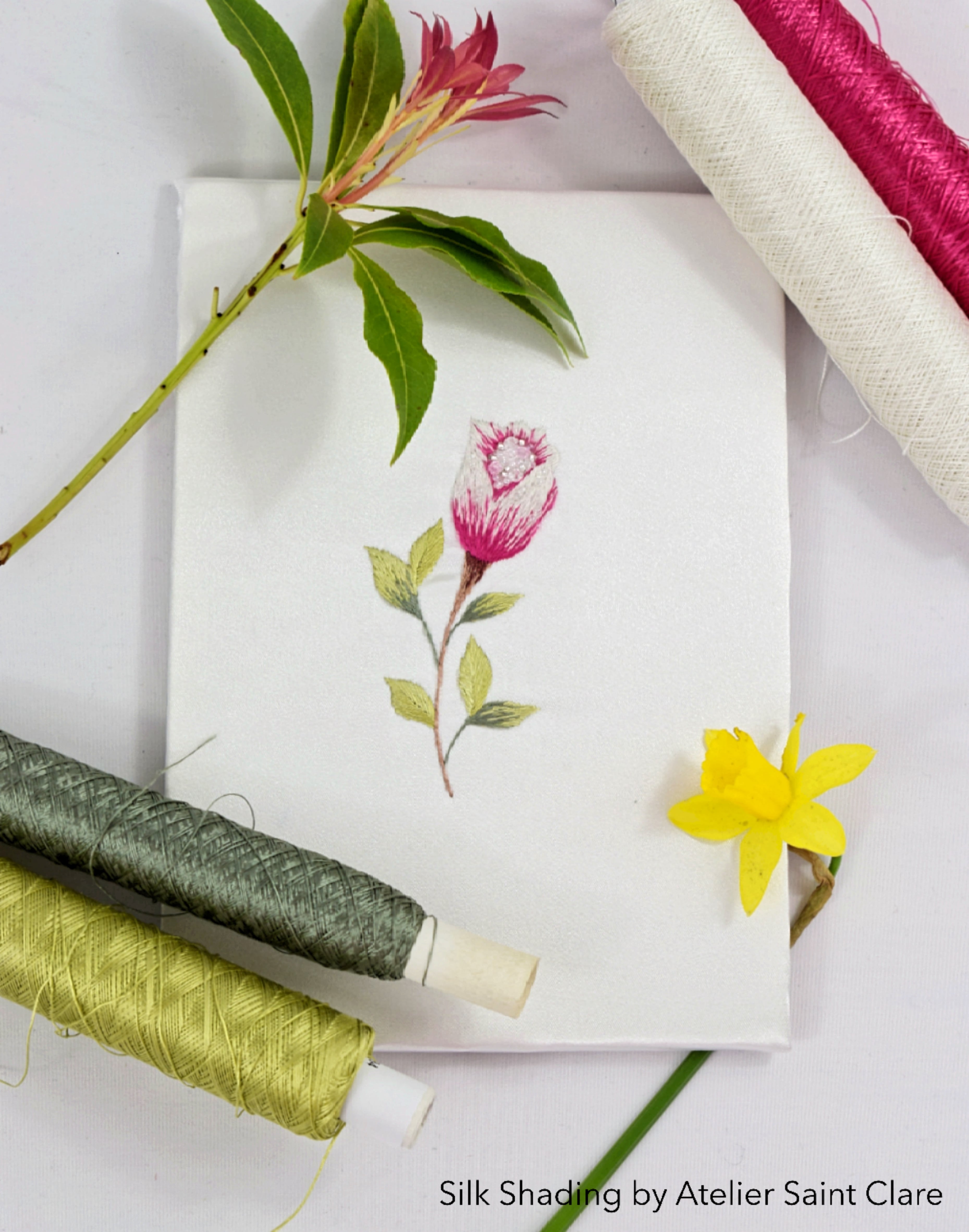 Silk shading embroidery: Live Zoom class