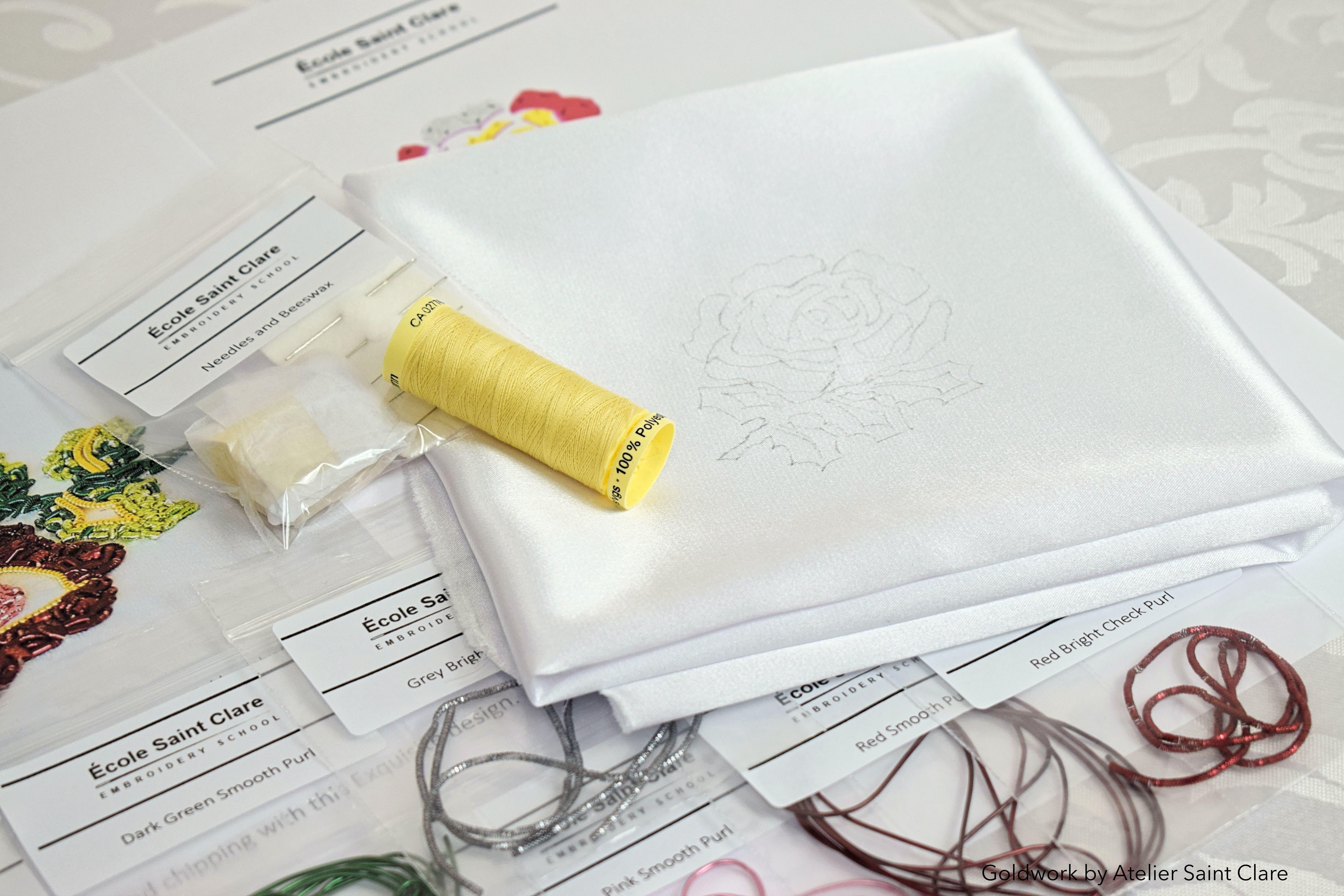 Goldwork embroidery, Exquisite rose: Live Zoom class