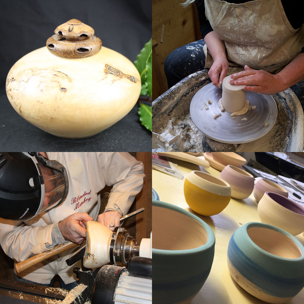 "2 Crafts in 1 Day!" 1-2-1 woodturning & pottery experience for 1 person