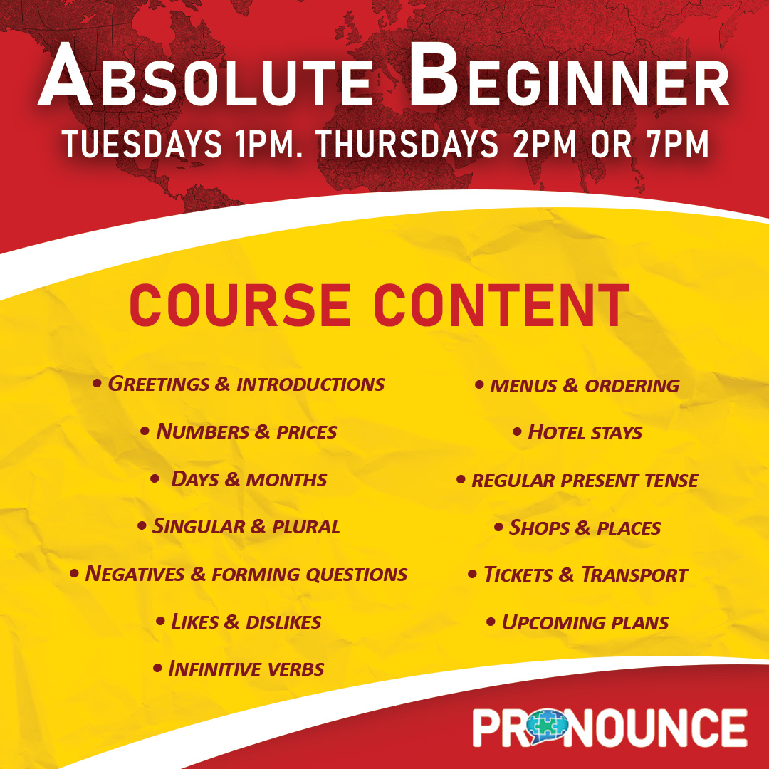 Jan 2025 start: 10-week Spanish course for Absolute Beginners (Level 1)