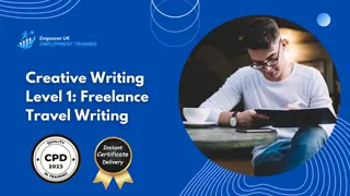 Creative Writing Level 1: Freelance Travel Writing