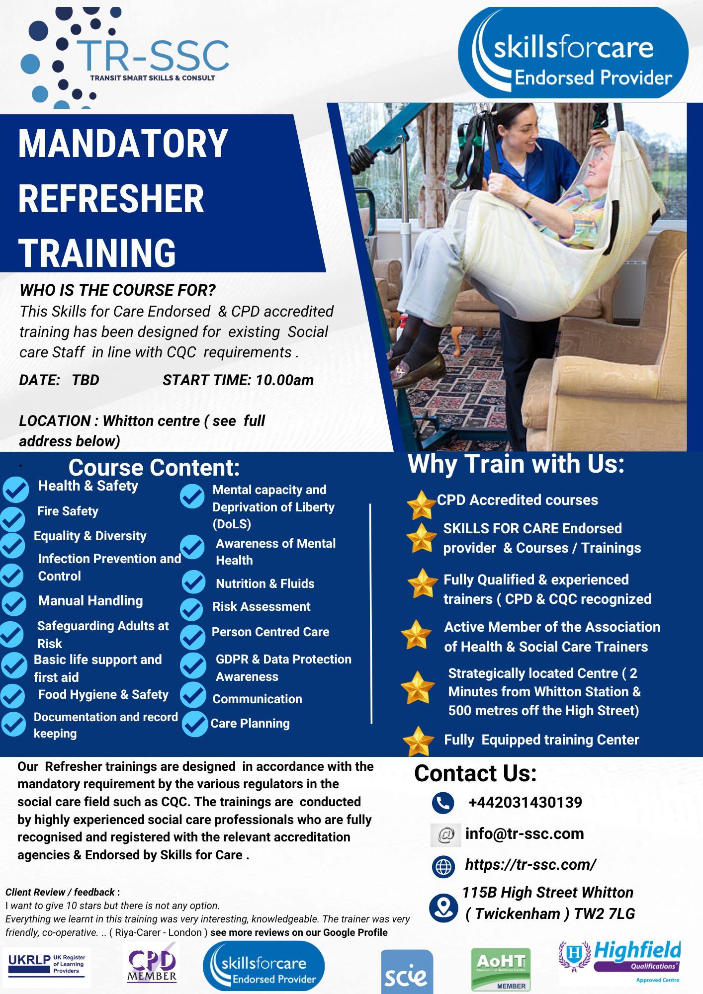 Skills for Care Endorsed Practical Mandatory Refresher Care Training