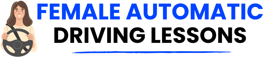 Female automatic driving lessons logo