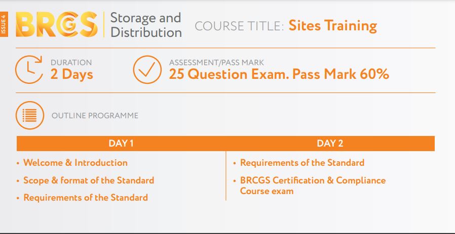 BRCGS Storage & Distribution Sites Issue 4 (4 Half-Day Sessions)