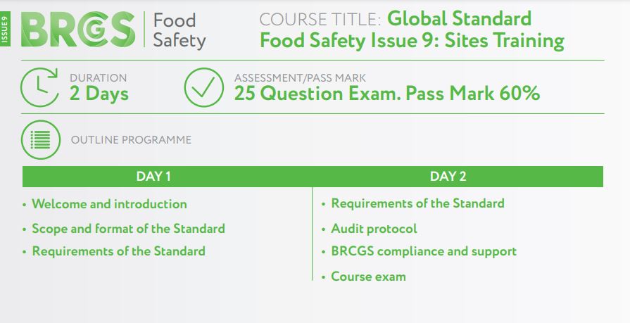 BRCGS Food Safety Issue 9 - For Sites (2 Days)