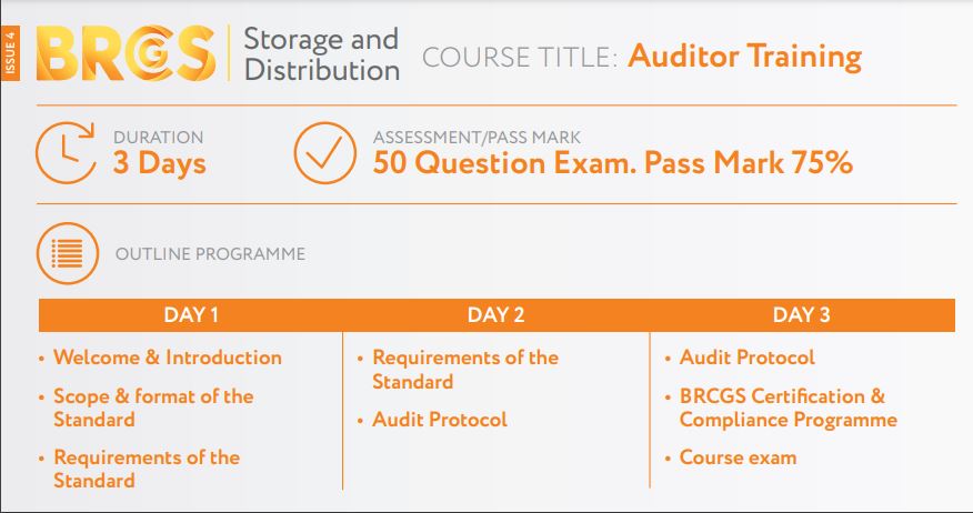 BRCGS Storage & Distribution Auditor Issue 4 (6 Half-Day Sessions)