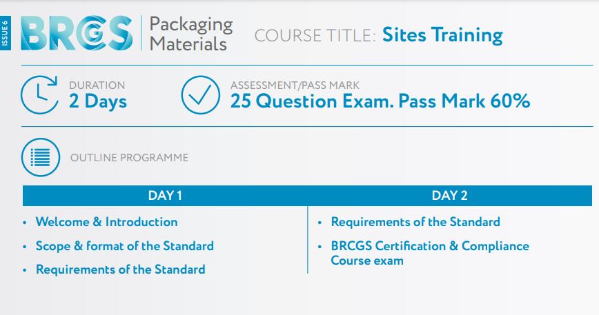 BRCGS Packaging Materials Issue 6 & Issue 7: Sites Training (2 Days)