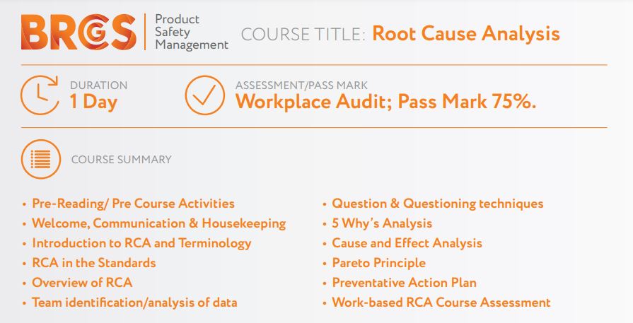 BRCGS  Root Cause Analysis (1 Day)