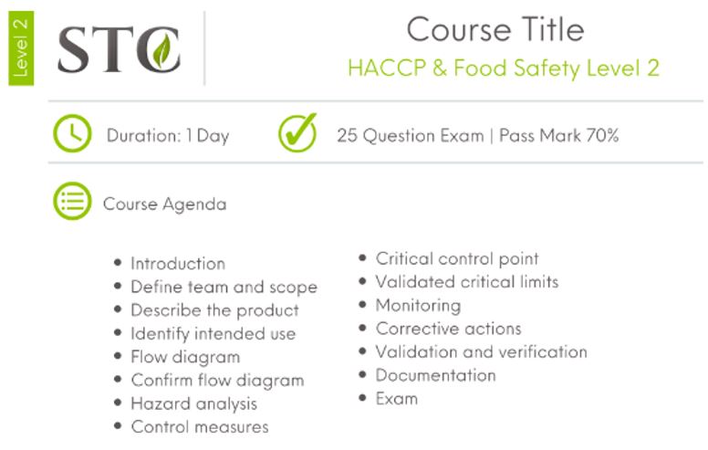 CPD Accredited Combined HACCP & Food Safety Level 2 (1 day)