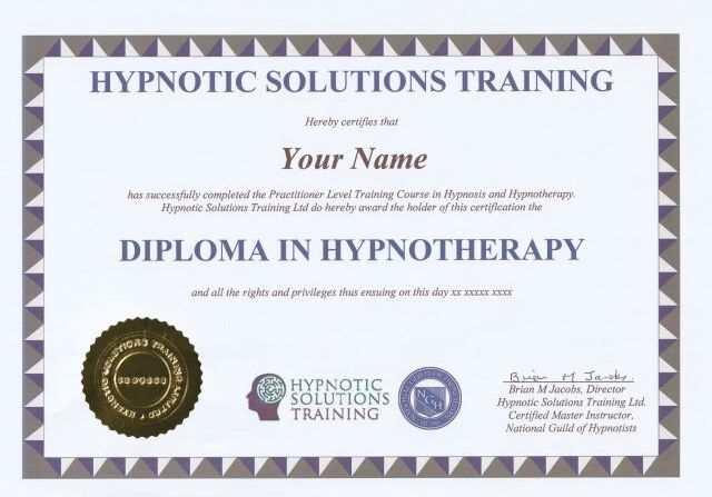 Hypnotherapy Practitioner Diploma Course : Oct-Dec 2024