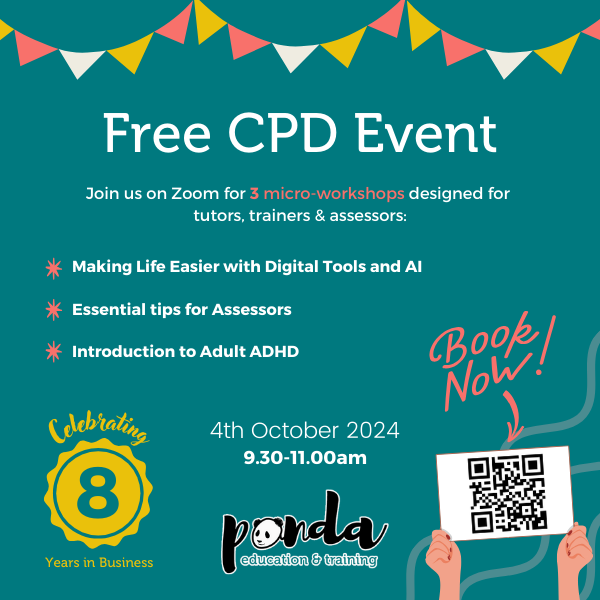 Free CPD Event for Tutors, Trainers and Assessors