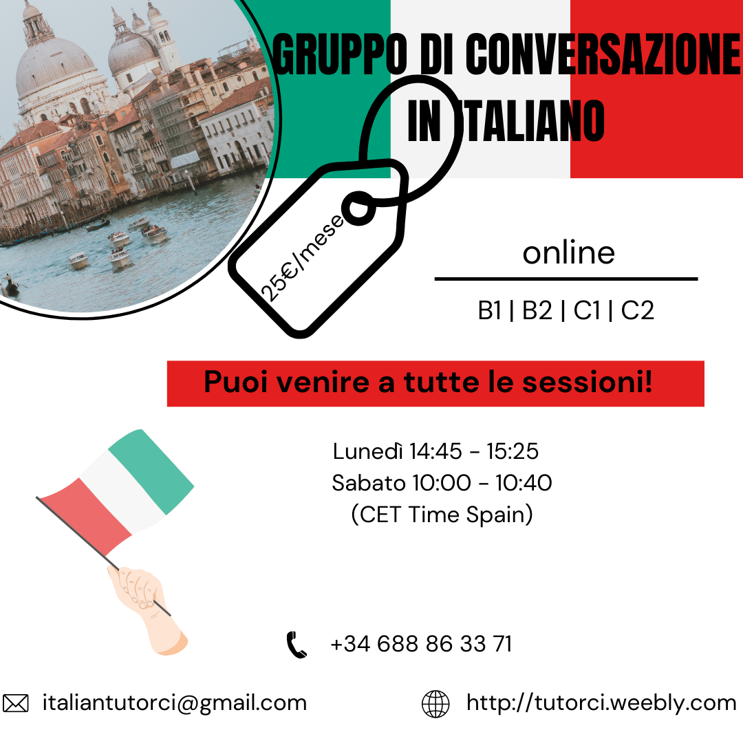 2 sessions Italian conversation online