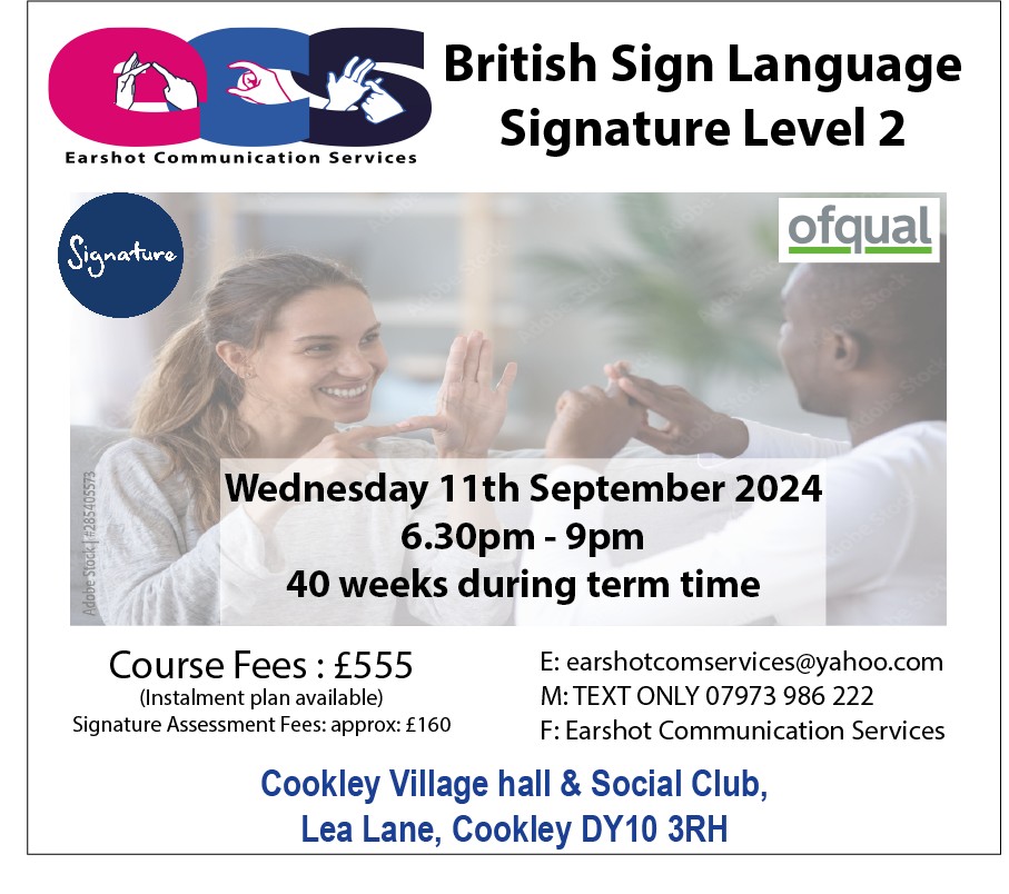 Signature Level 2 in British Sign Language