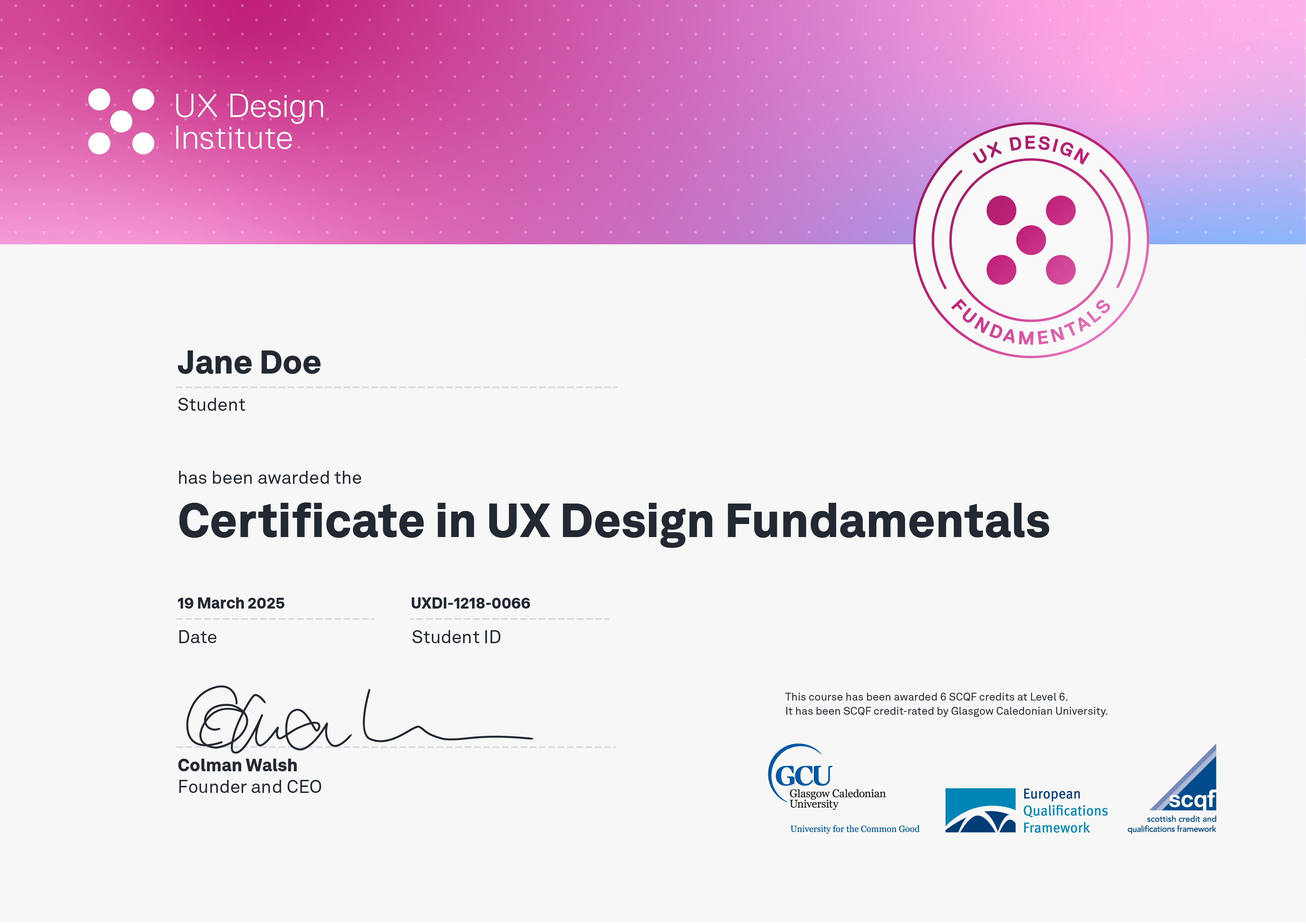 Certificate in UX Design Fundamentals