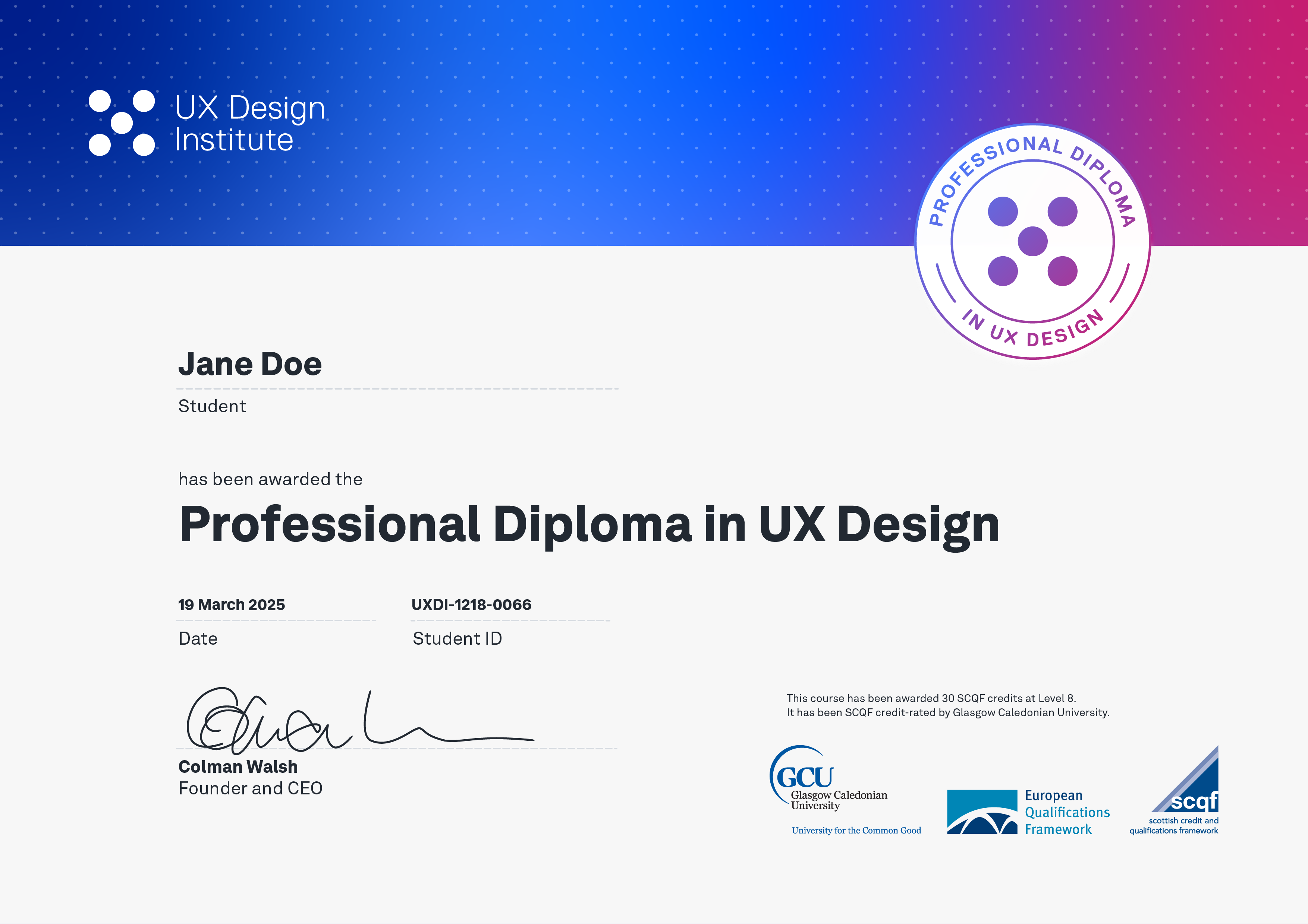 Professional Diploma in UX Design