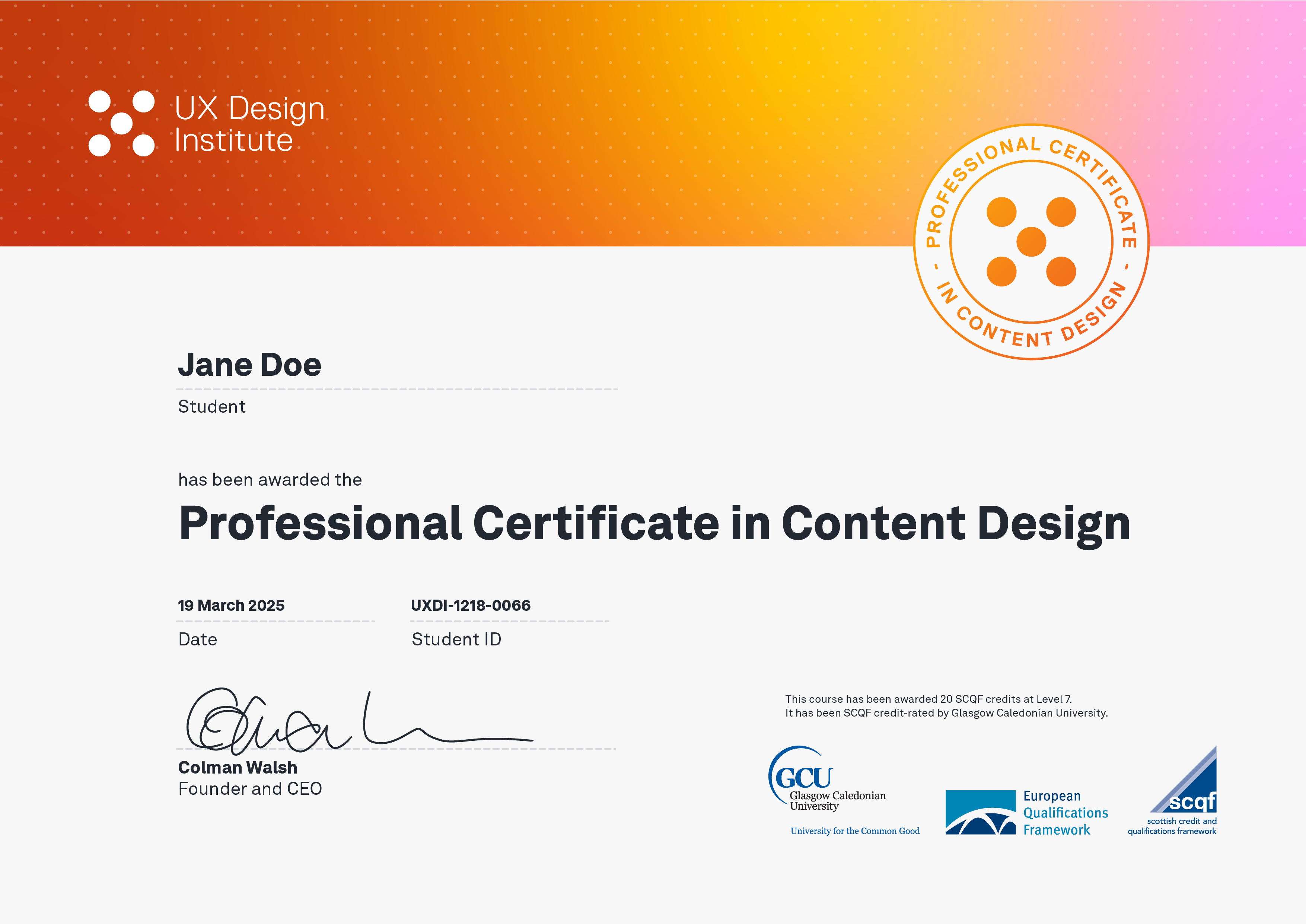 Professional Certificate in Content Design