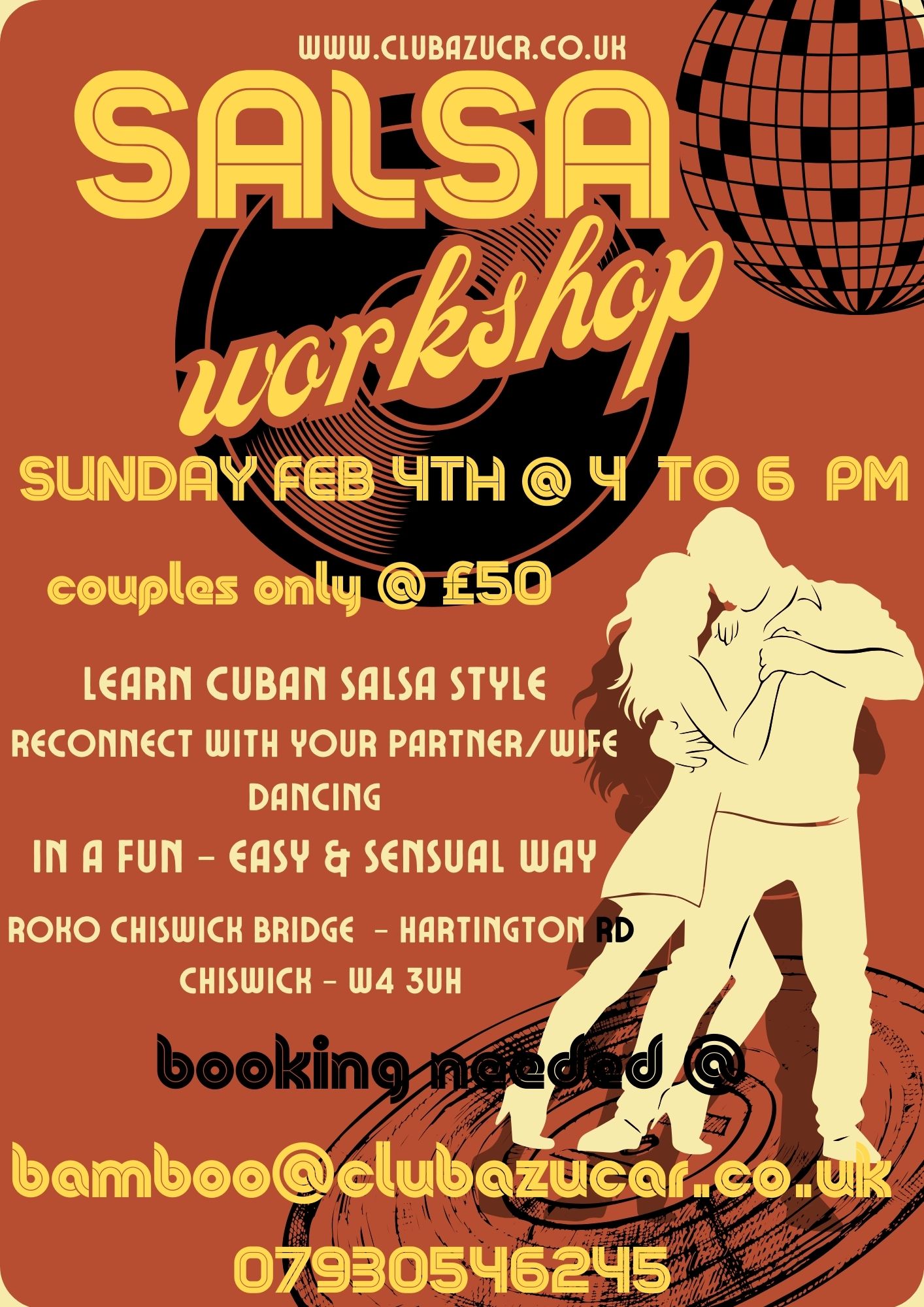 
 Salsa Cuban Style Workshop Every First Sunday of The Month