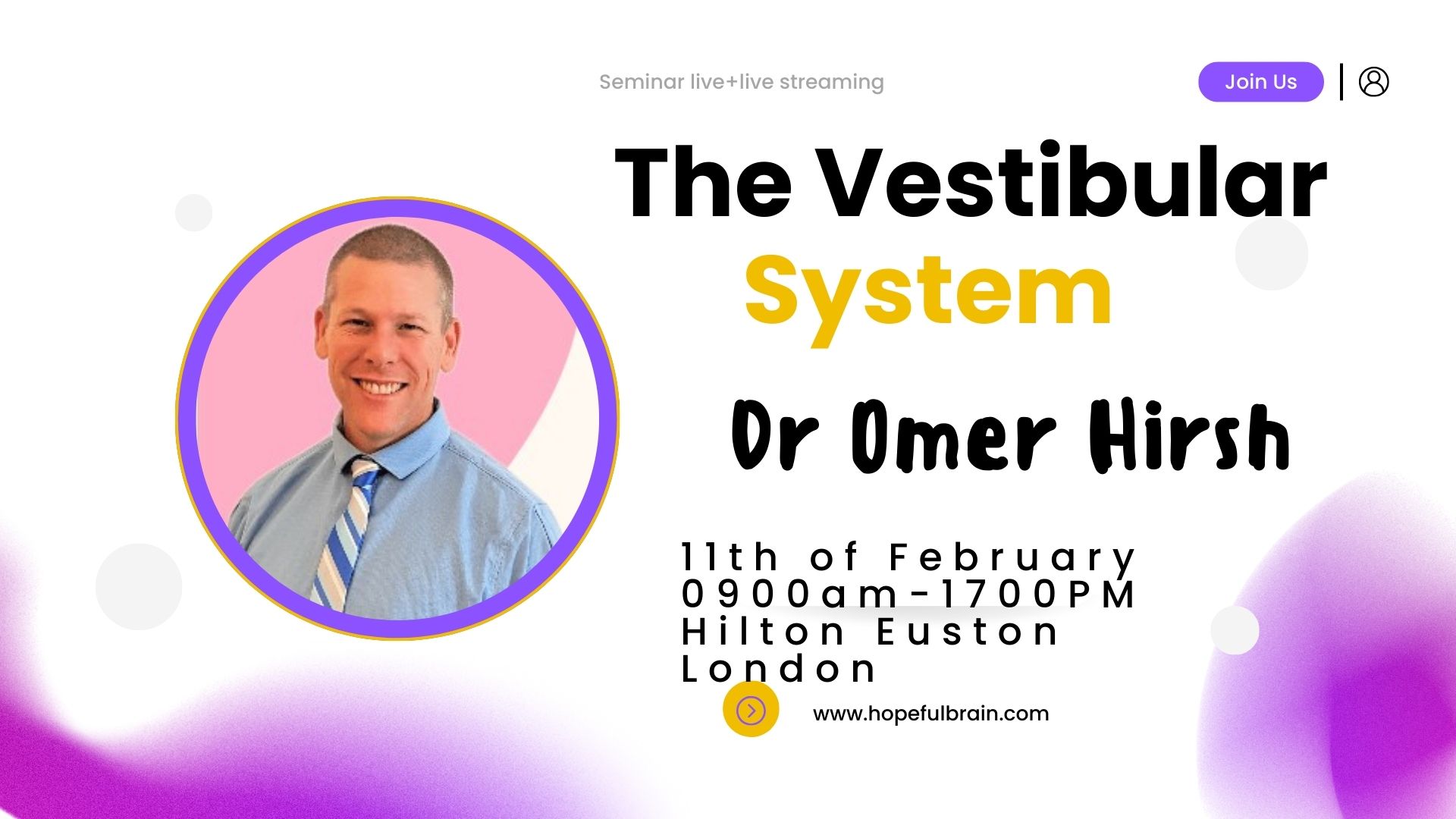 The Vestibular System, with Dr. Omer Hirsh