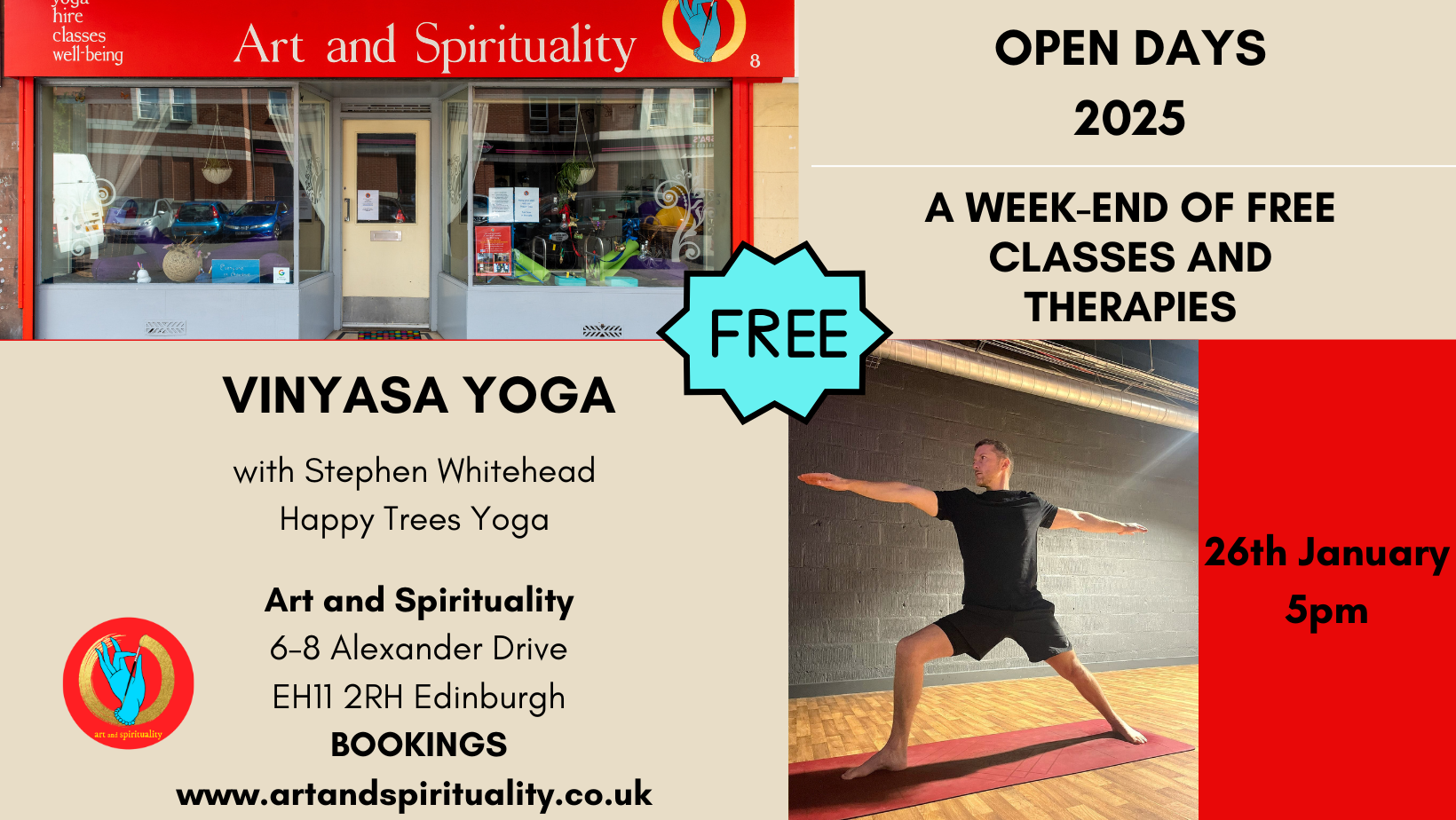 FREE OPEN DAYS: 26th Jan VINYASA YOGA