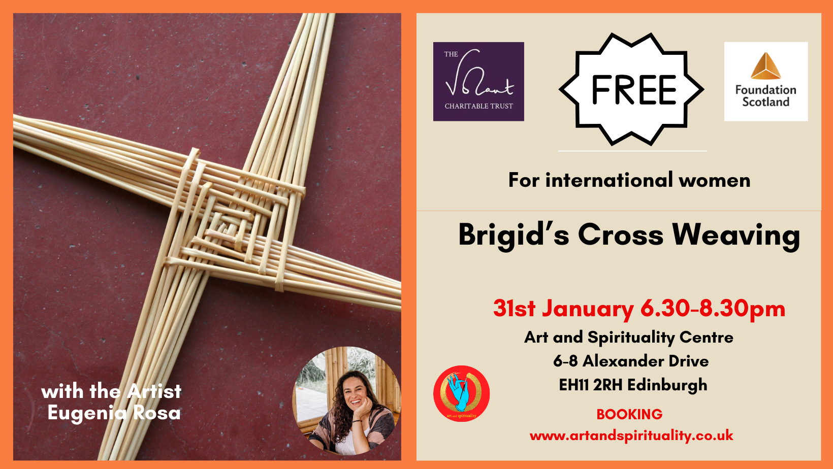 31st January FREE: BRIGID'S CROSS WEAVING WORKSHOP