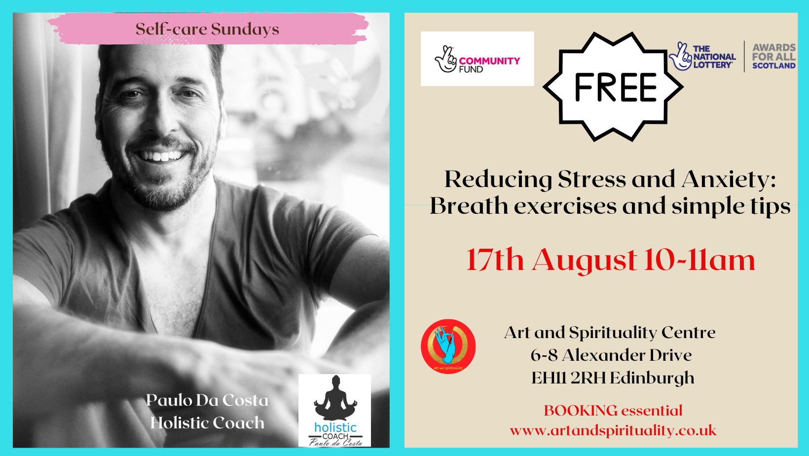 17th AUGUST: FREE REDUCING STRESS AND ANXIETY: BREATH EXERCISES