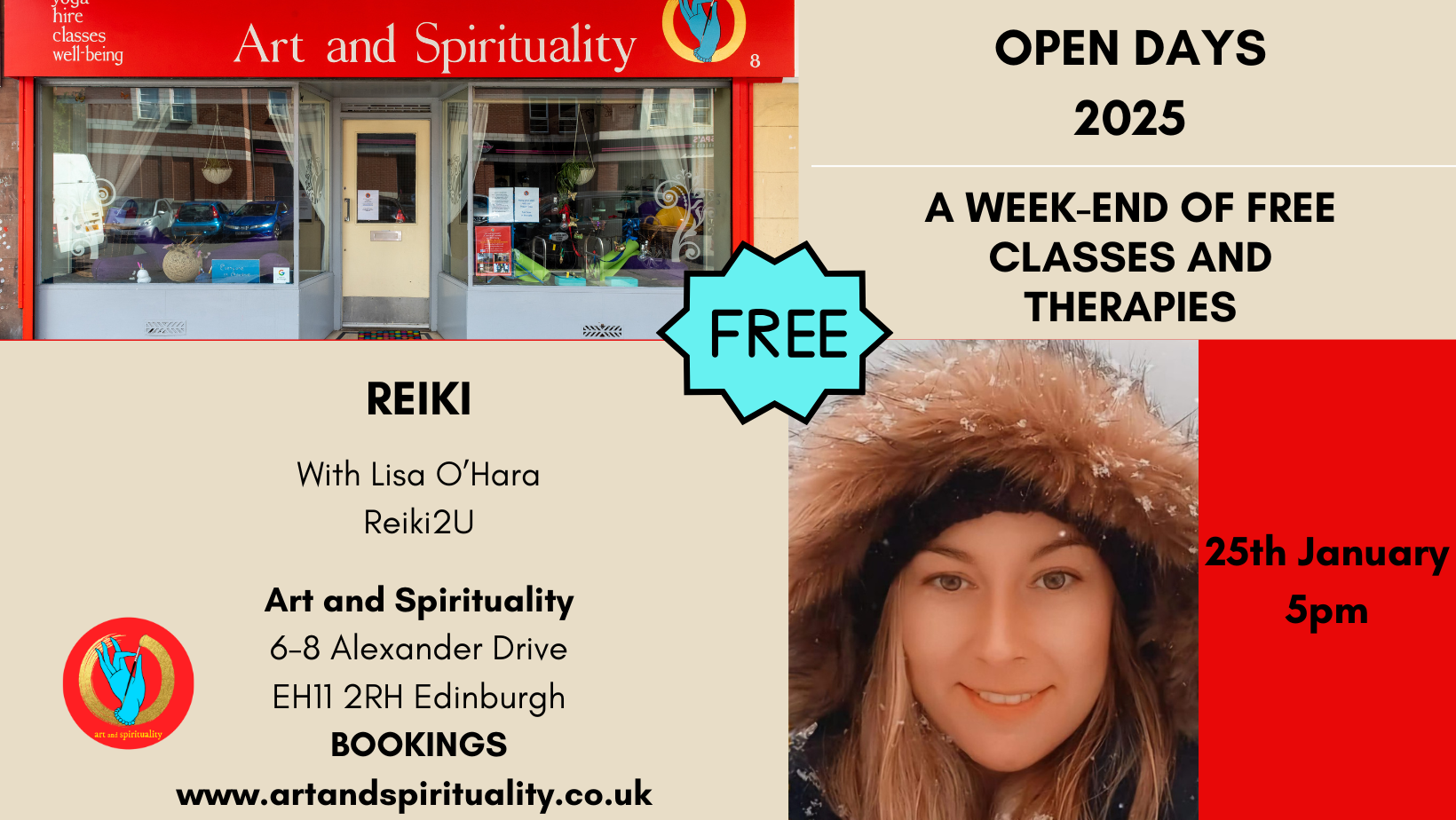 FREE OPEN DAYS: 25th Jan REIKI