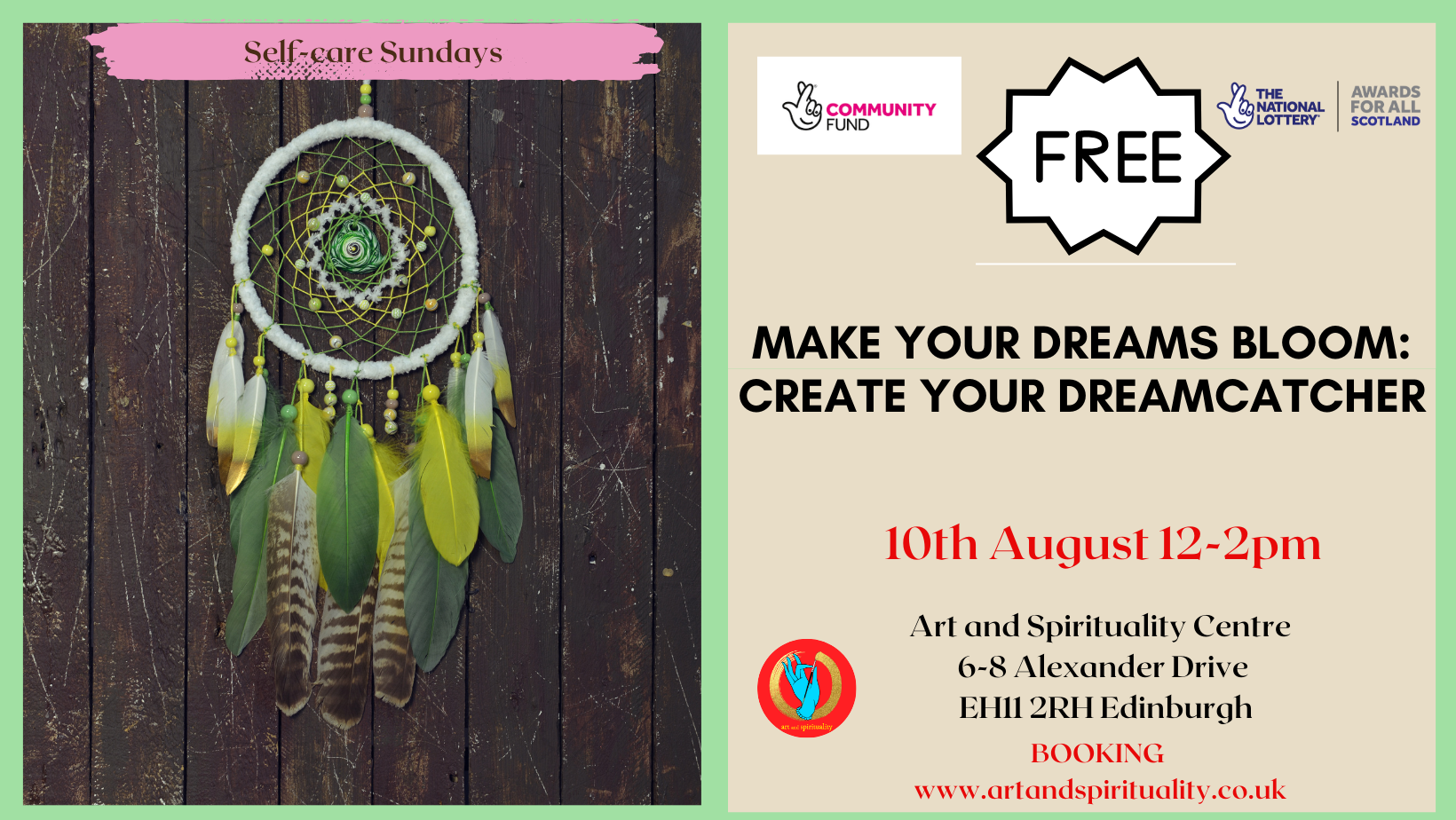 10th August FREE MAKE YOUR DREAMS BLOOM: CREATE YOUR DREAM CATCHER