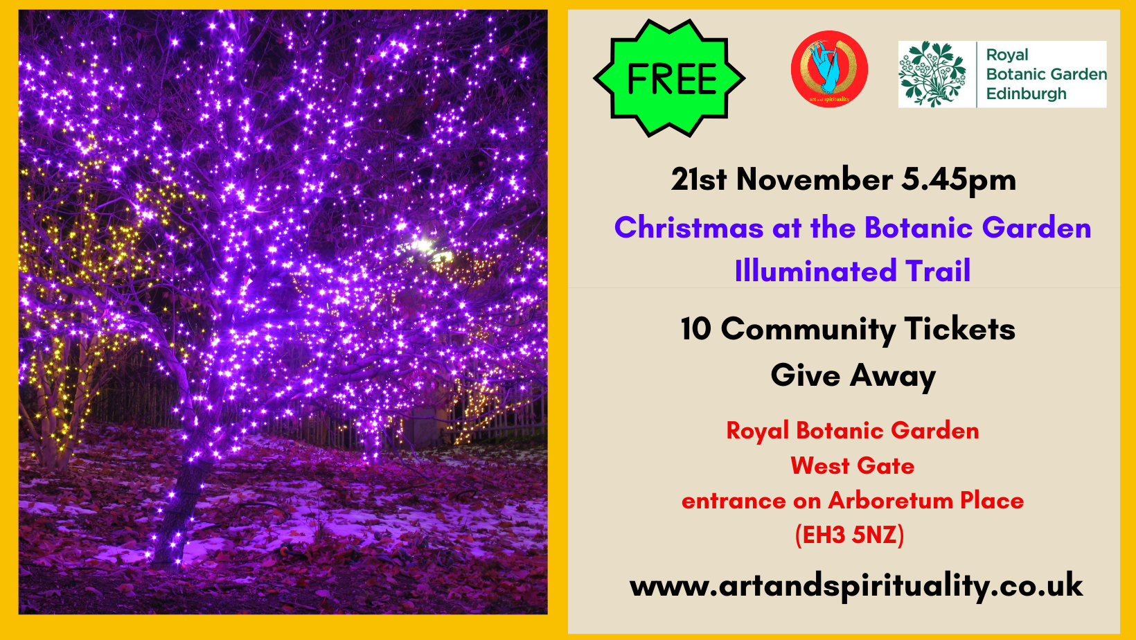 Free Ticket Christmas at the Botanic Garden