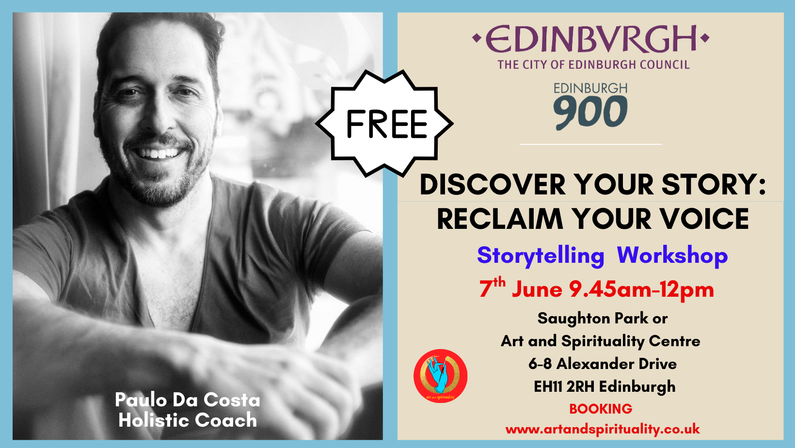 7th June FREE : DISCOVER YOUR STORY WORKSHOP