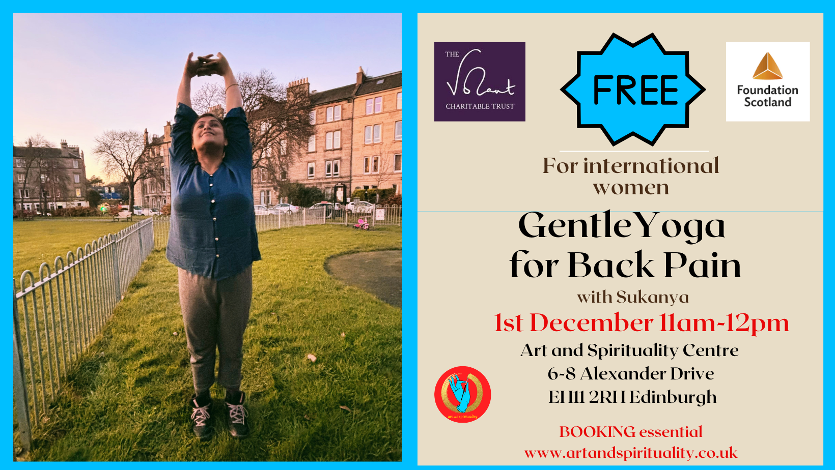 1st December FREE GENTLE YOGA FOR BACK PAIN